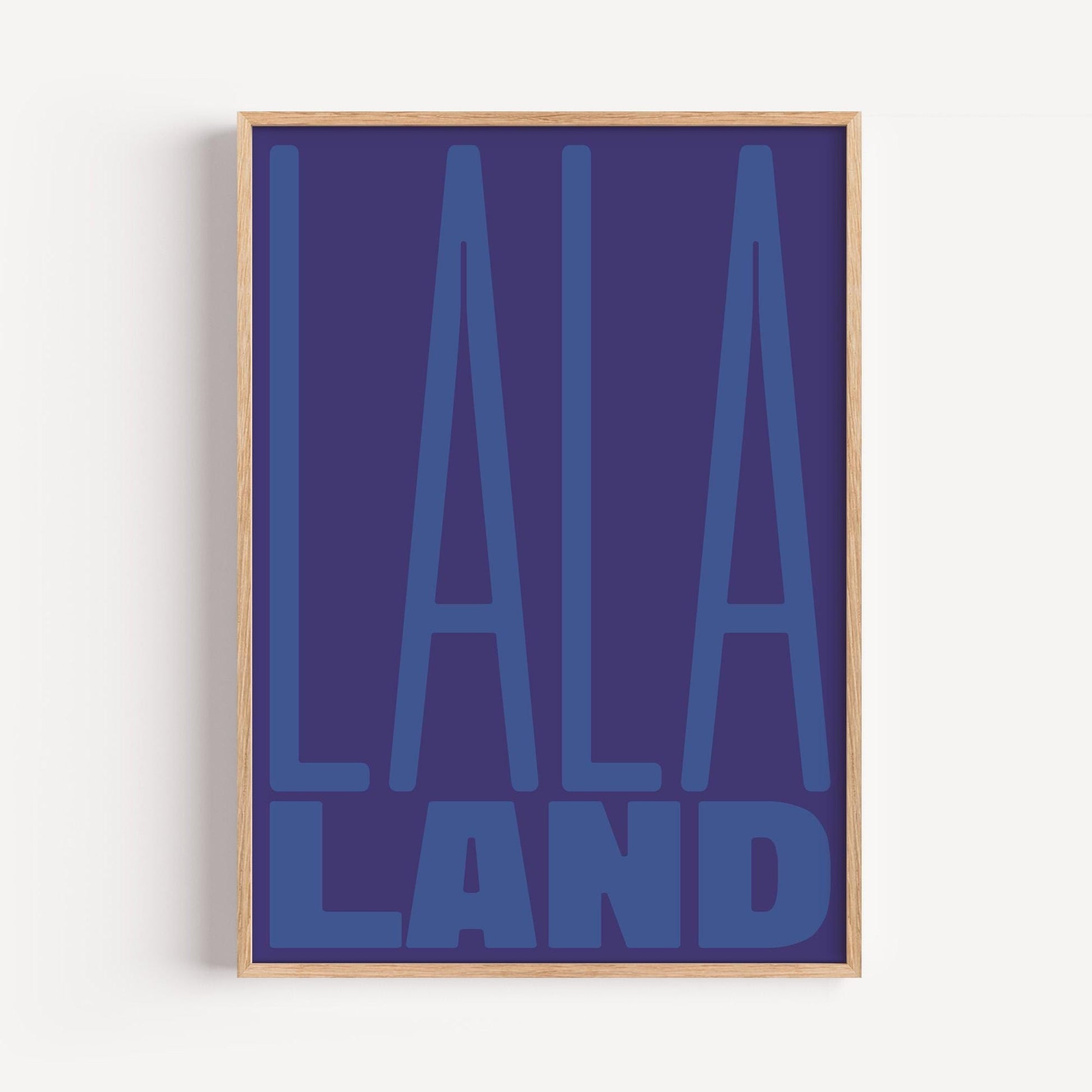 LA LA LAND Poster | Typography Poster in Blue and Purple | Inspirational Wall Art | Modern Home Decor | Gift for Dreamers