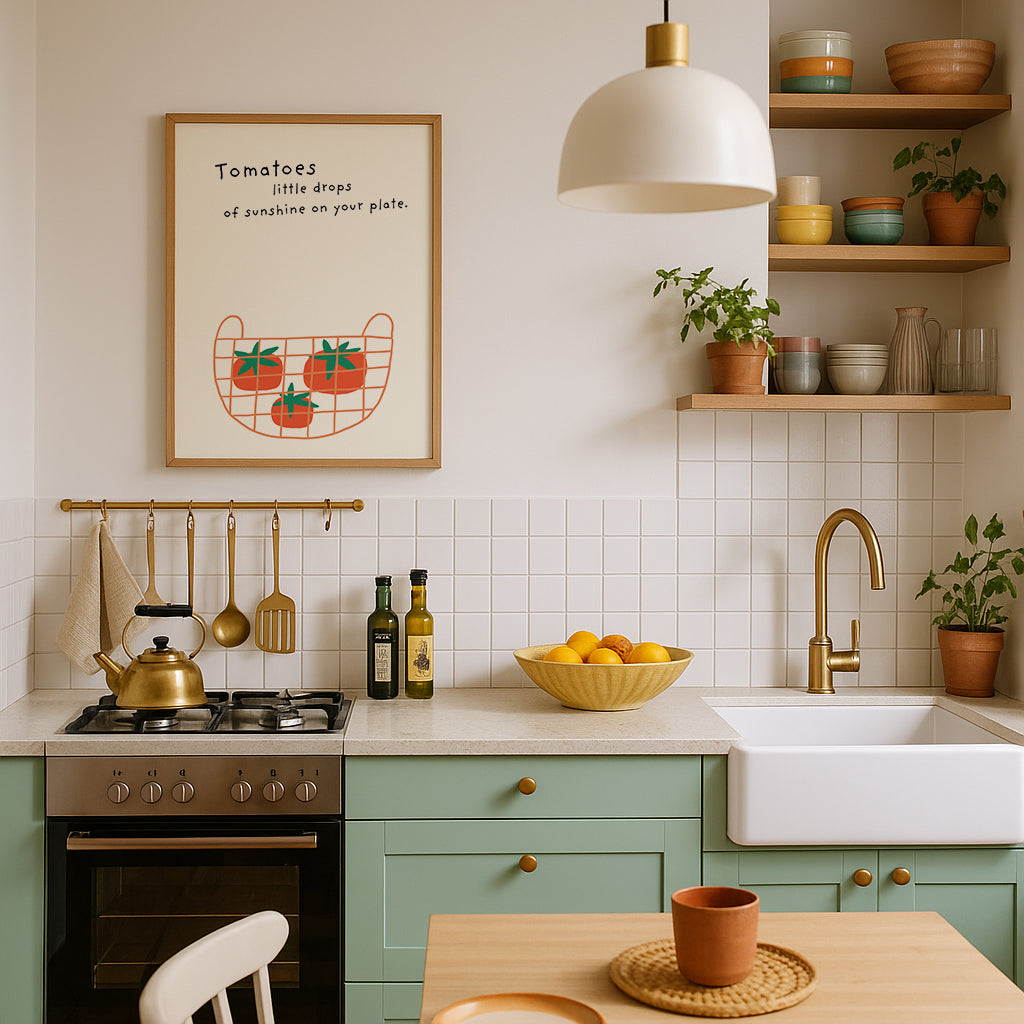 Tomaten Poster – Retro Food Print für die Küche