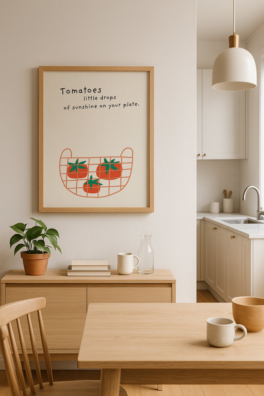 Tomaten Poster – Retro Food Print für die Küche