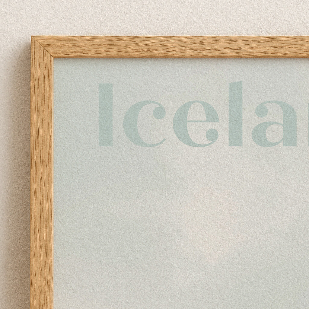 Iceland Poster | Island Fotoposter Schneelandschaft | Reise Geschenk | Naturfreunde Wandkunst | Skandinavisch Minimalistisch