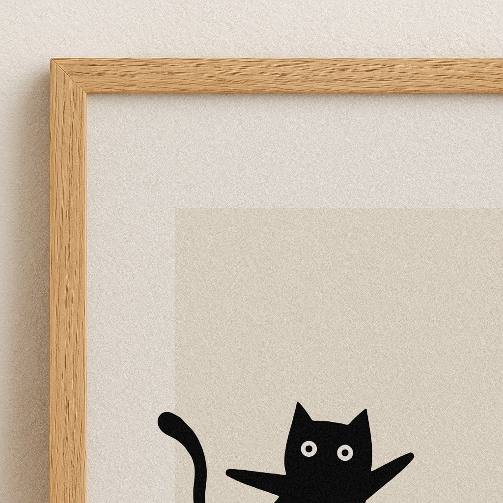 Katzen & Wellen Poster | Retro Wandbild & Moderne Kunst