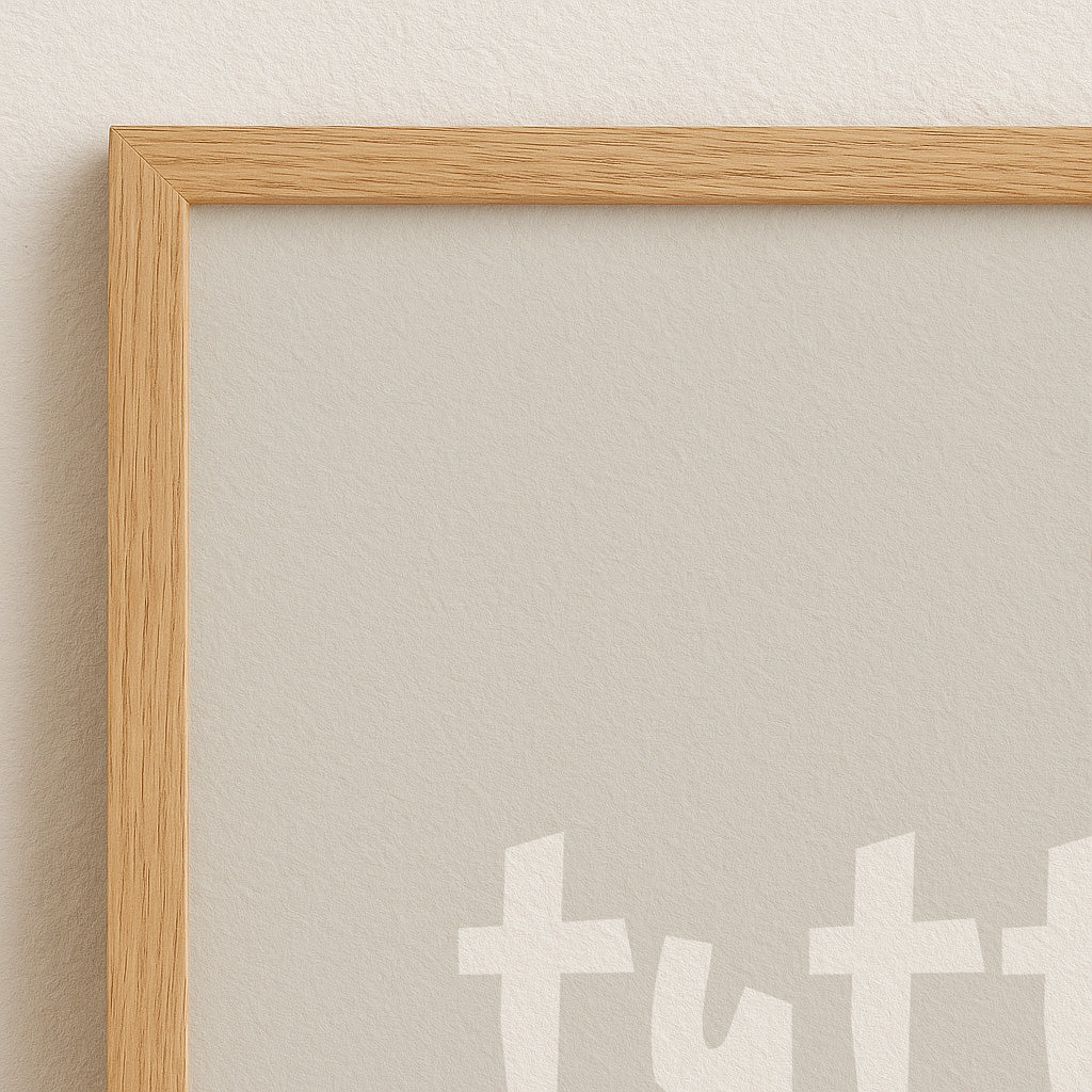 Tutto Andrá Bene Poster | Bold typography on a beige background. A creative statement piece for minimalist spaces with humor and style.