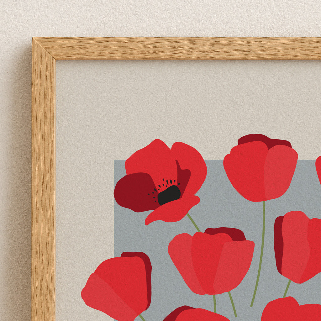 Mohnblumen Poster | Resilient. Passionate. Empathetic. A beautiful piece to inspire strength and beauty in your space.