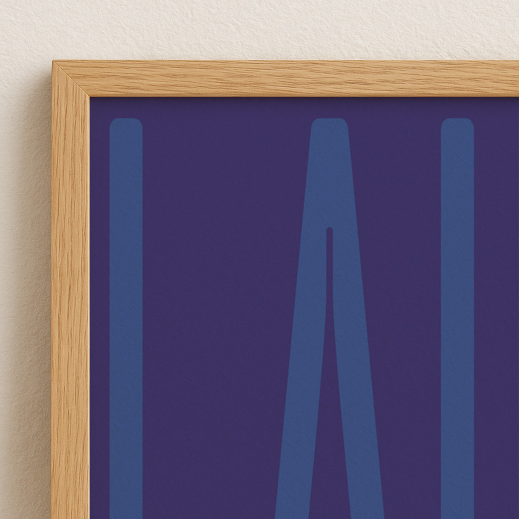 LA LA LAND Poster | Typography Poster in Blue and Purple | Inspirational Wall Art | Modern Home Decor | Gift for Dreamers
