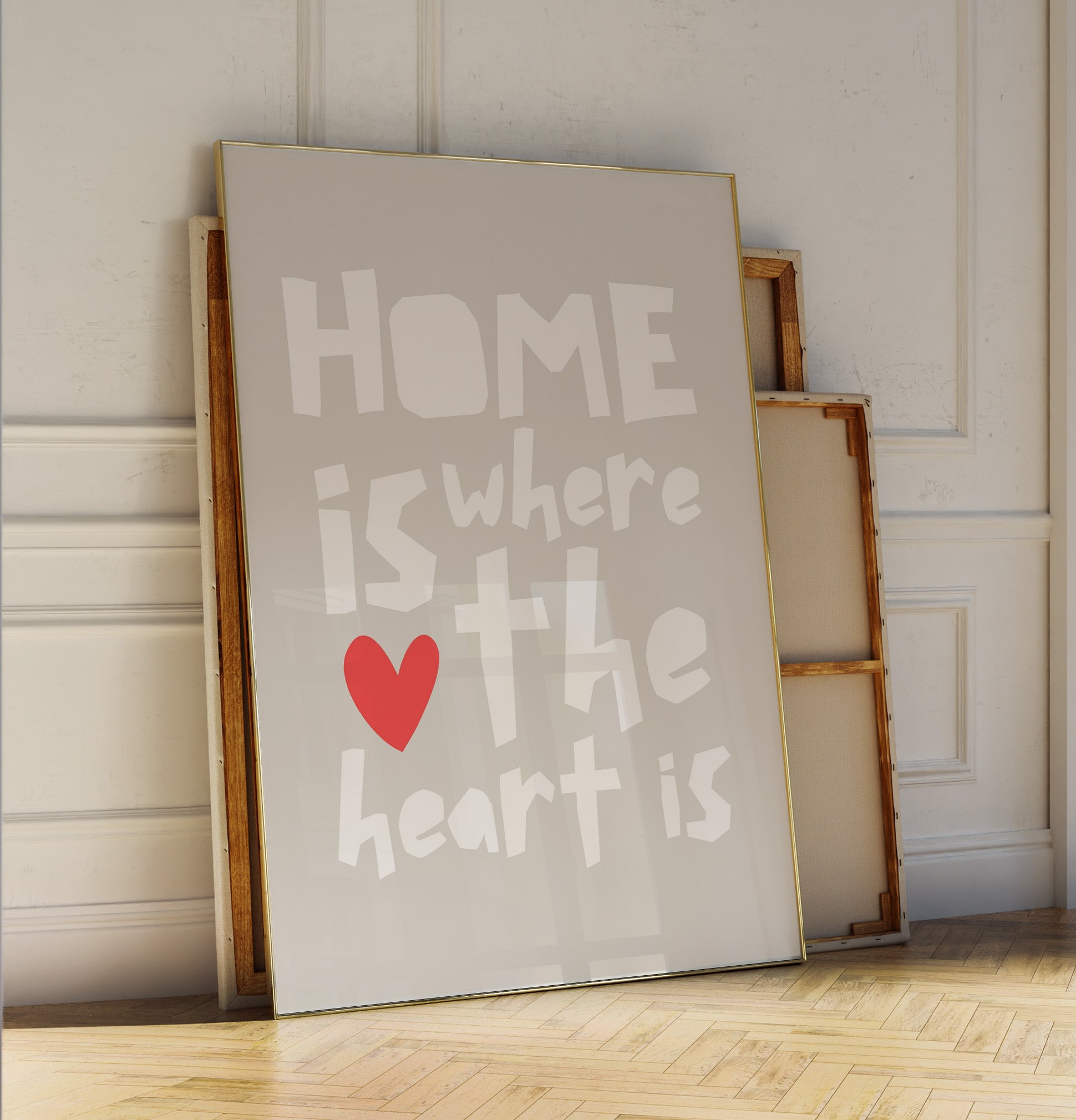 Poster "Home is Where the Heart Is" – Motivational Wall Art for Cozy Home Decor