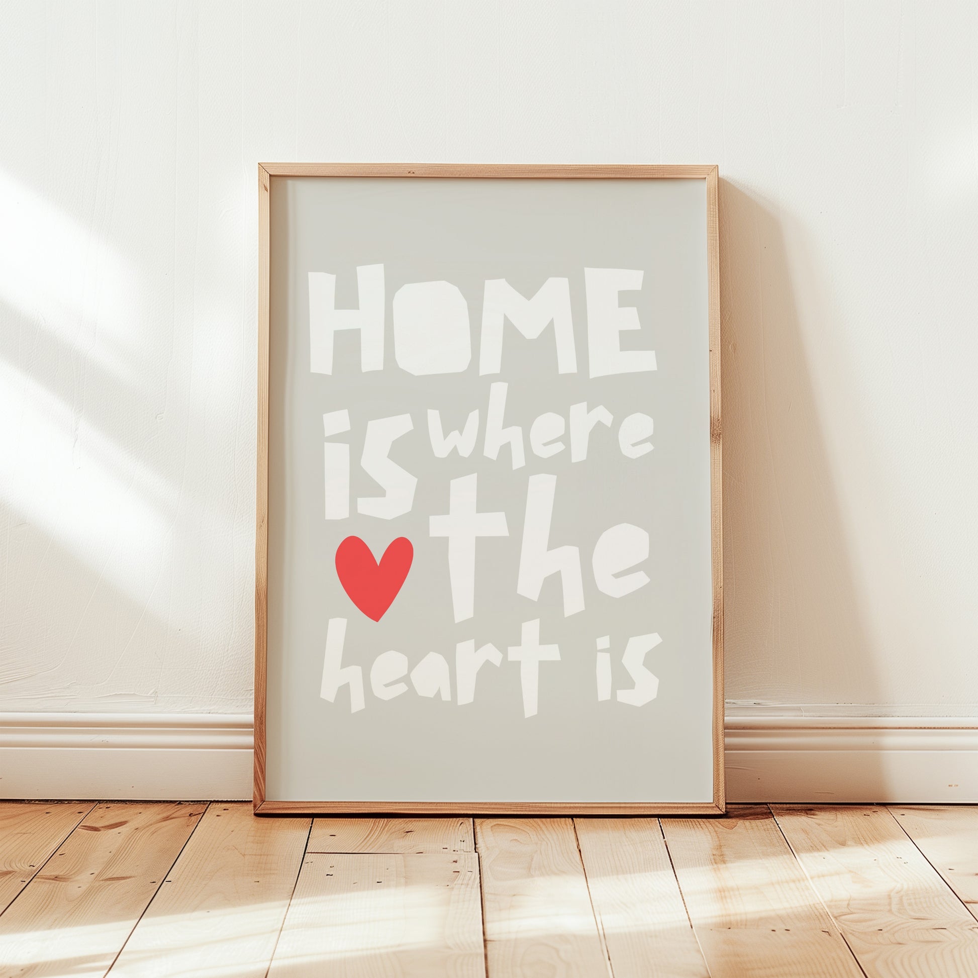 Poster "Home is Where the Heart Is" – Motivational Wall Art for Cozy Home Decor