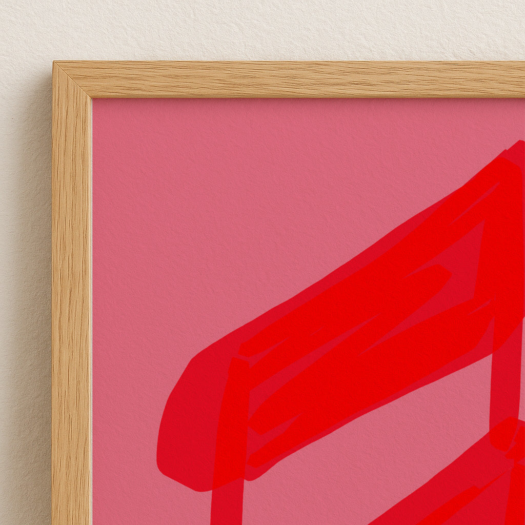 Red Chair Poster | Bold Minimalist Wall Art | Unique Modern Decor | Thought-Provoking Illustration | Artistic Print