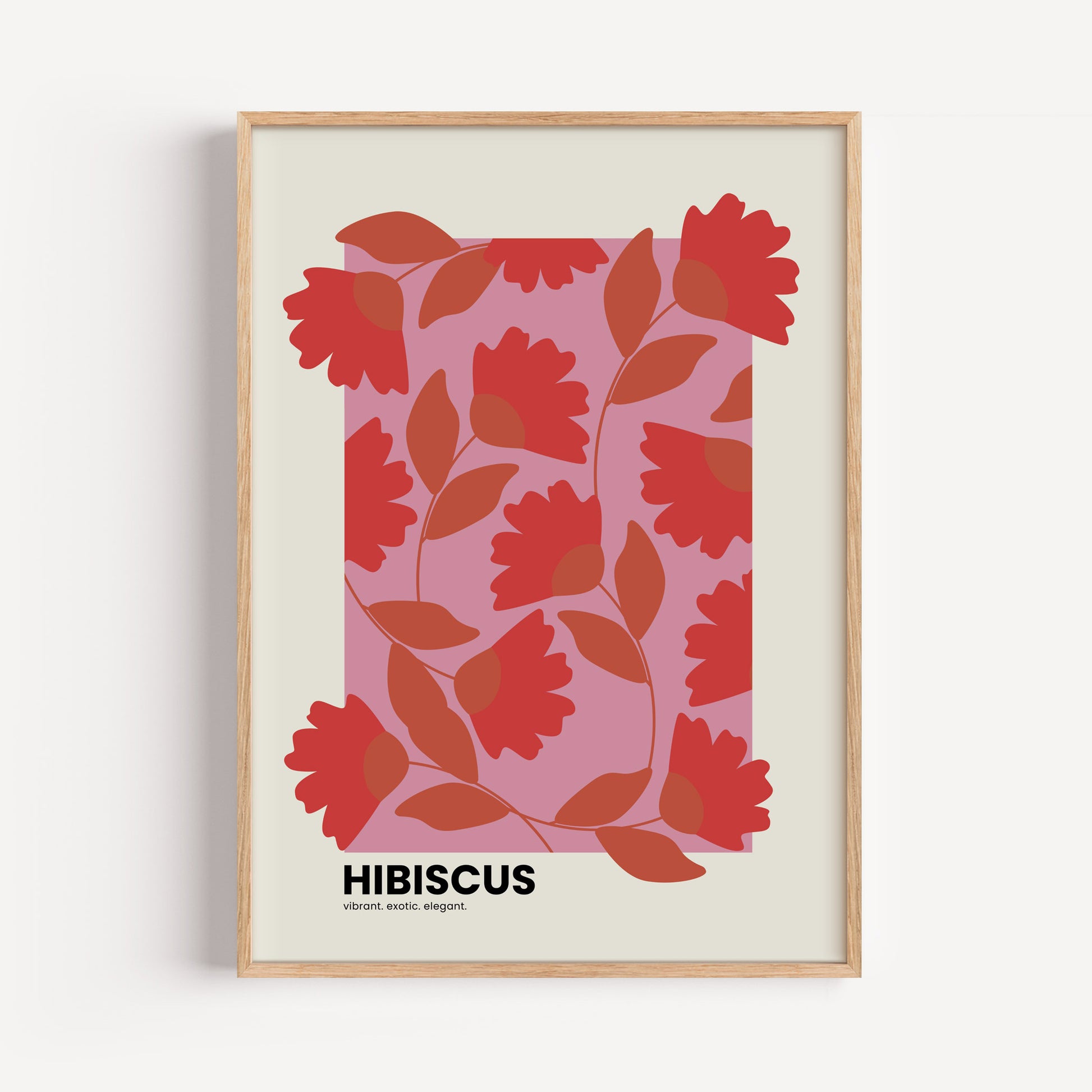 Poster Hibiscus Illustration - vibrant. exotic. elegant. A stunning piece that brings tropical beauty and elegance to your space.