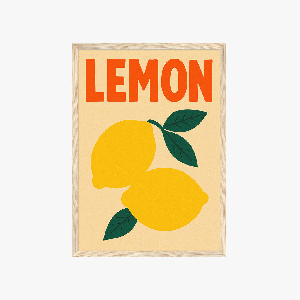 Lemon Poster | Retro Wall Art & Modern Illustration for the Kitchen ...