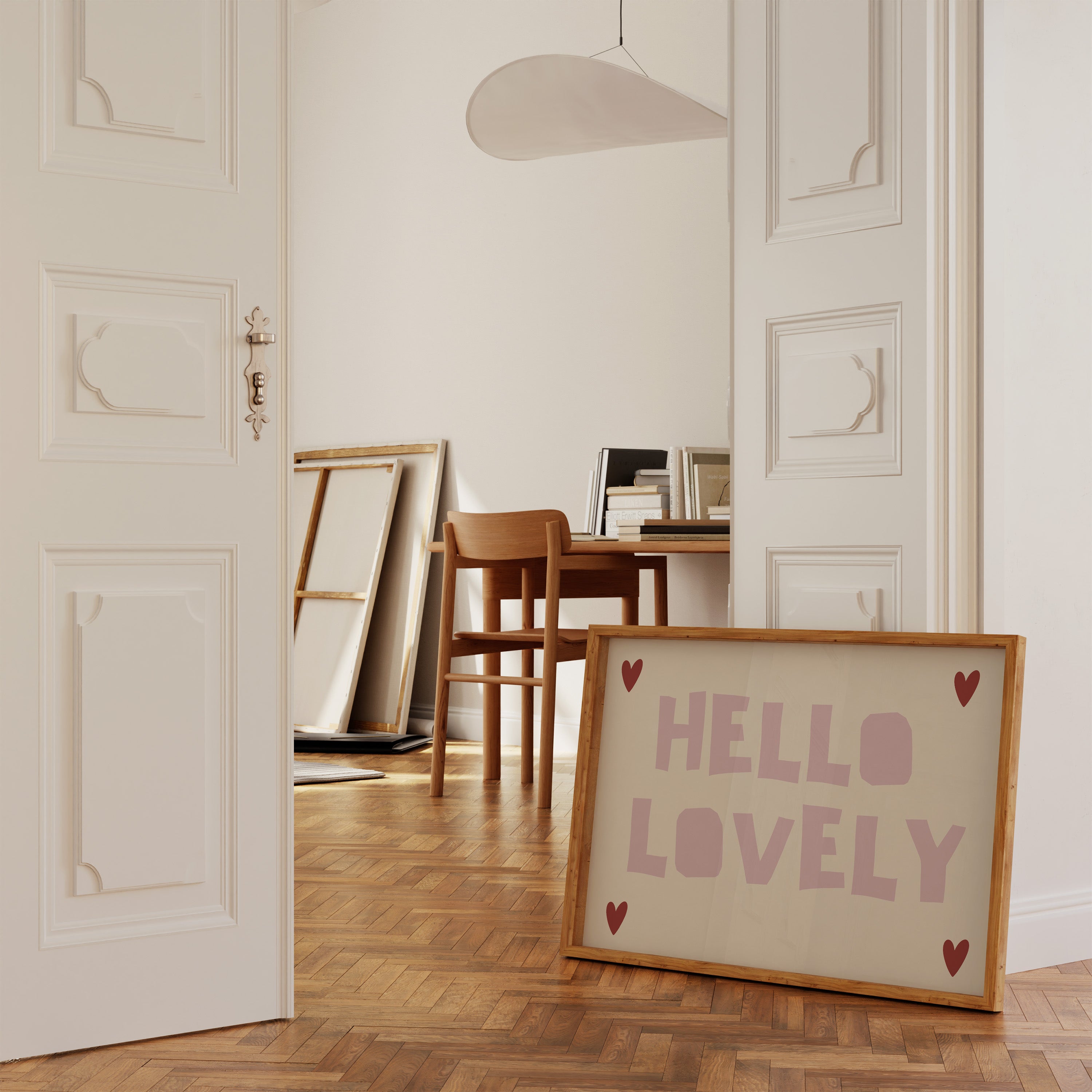 Minimalistisches Hello Lovely Poster mit rosa Typografie und Herzdetails im Scandi Stil
Modernes Typography Poster in soften Rosatönen für Schlafzimmer oder Wohnzimmer
Ästhetisches Hello Lovely Wandbild mit handgezeichneter Schrift und minimalistischer Optik
Skandinavisches Quote Poster mit romantischem Design und warmen neutralen Farben
Rosa Typography Wanddeko mit Herzen für moderne und gemütliche Wohnräume

Dateiname Bild