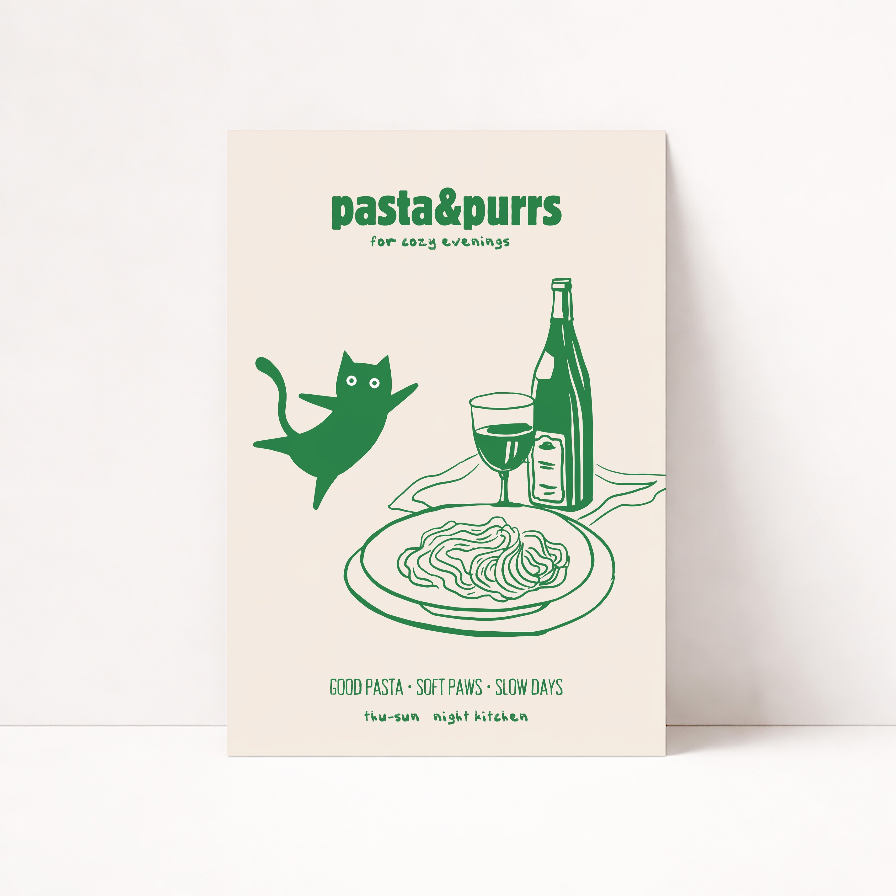 PASTA & PURRS POSTER