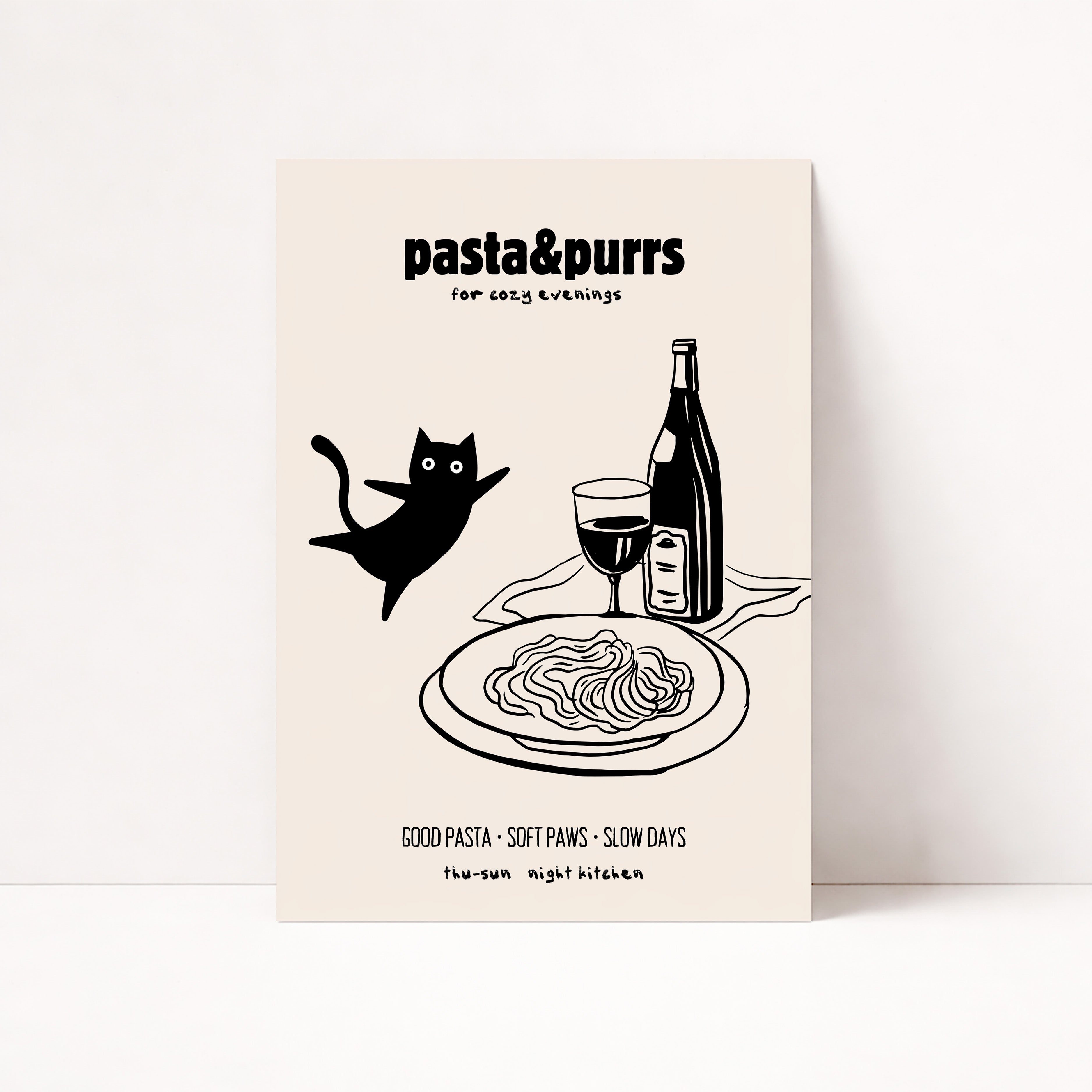 PASTA & PURRS POSTER
