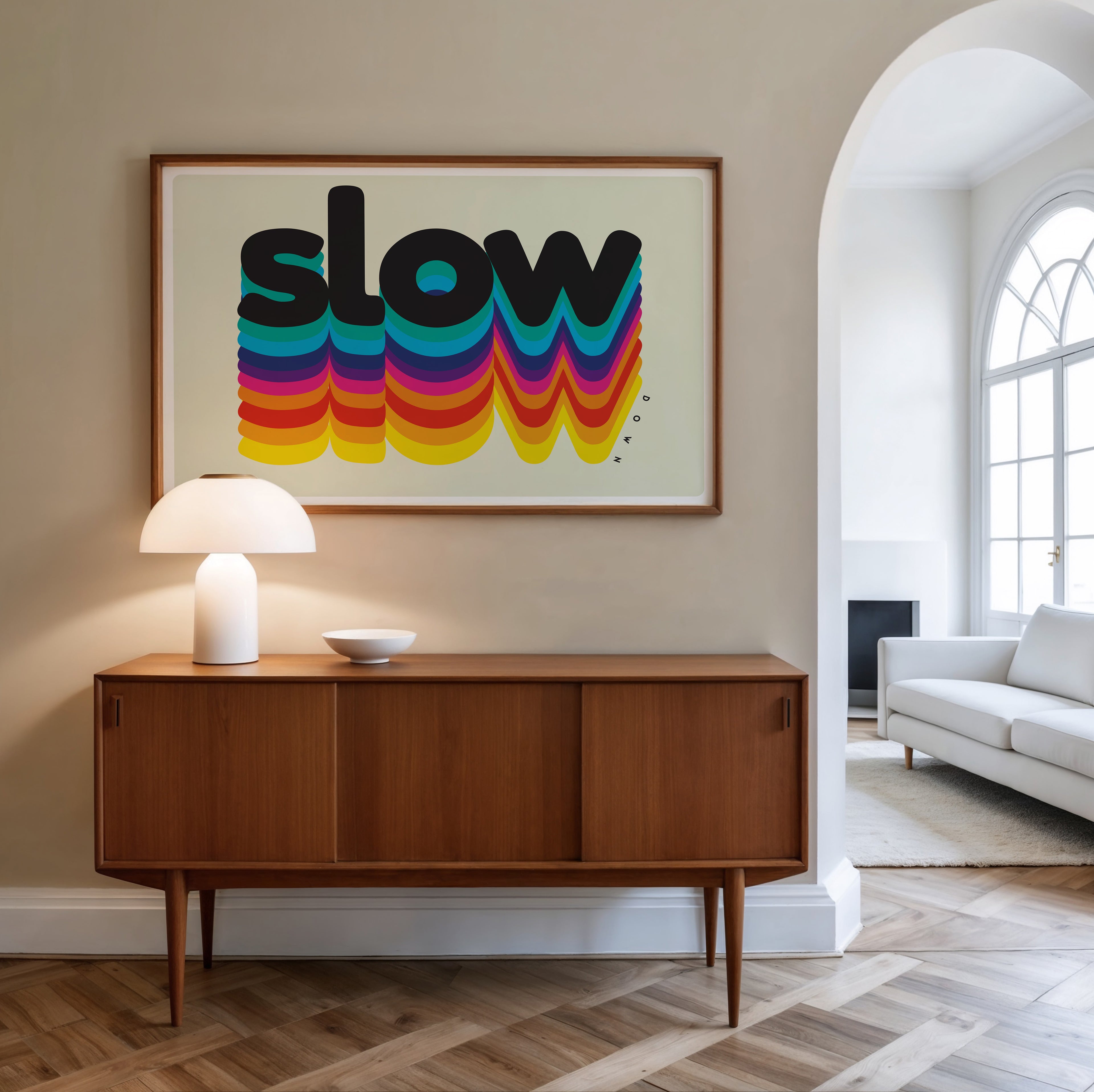 SLOW DOWN QUERFORMAT POSTER