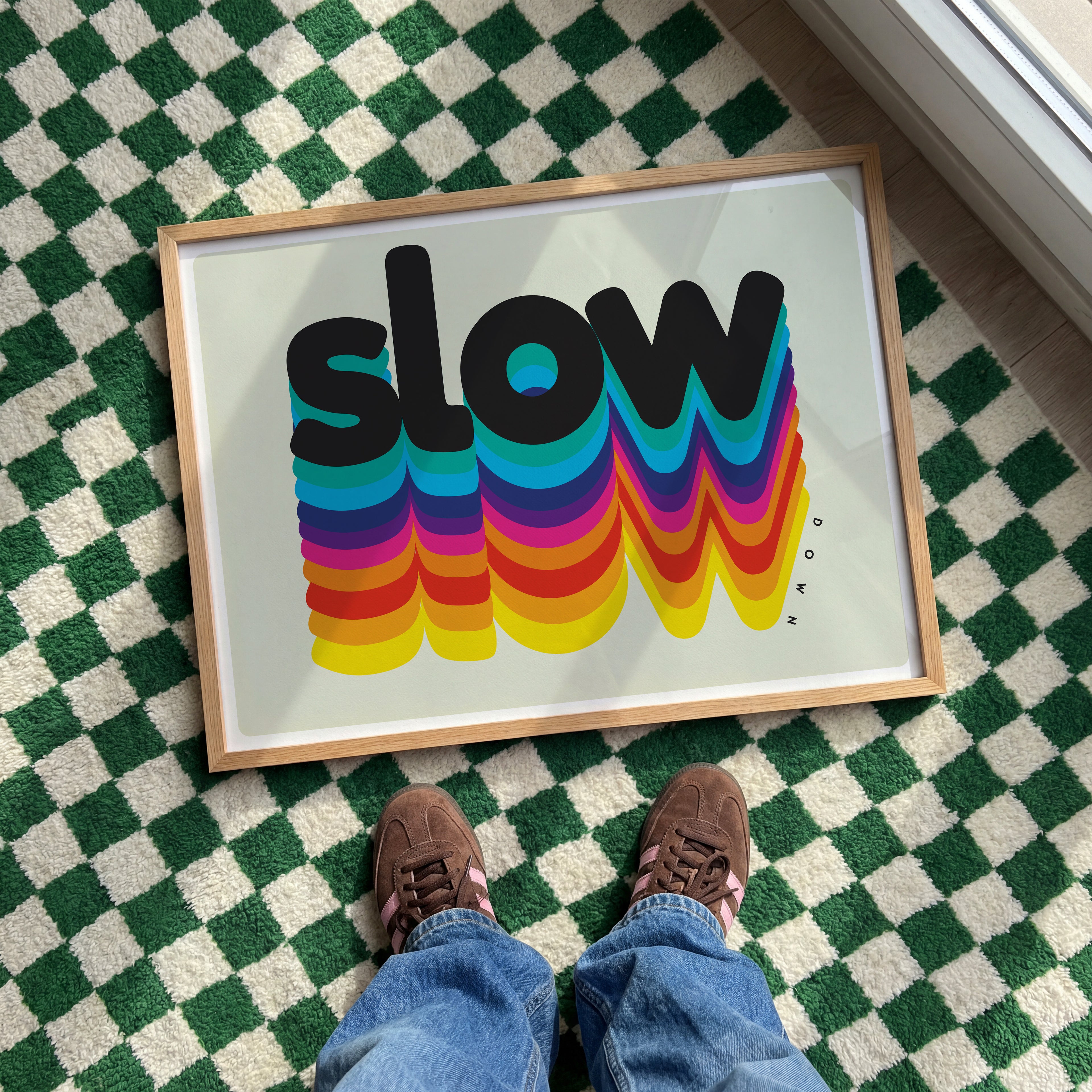 SLOW DOWN QUERFORMAT POSTER