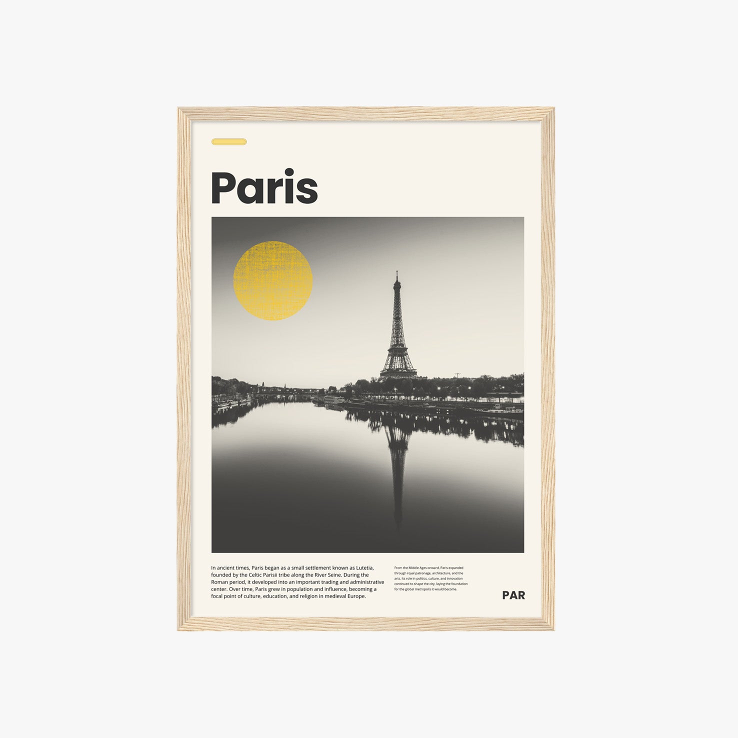 Paris Poster mit Eiffelturm in Schwarz-Weiß-Fotografie und modernem Editorial Design

Elegantes Paris Wandbild mit Blick auf den Eiffelturm und stilvollem Stadtmotiv

Französisches Reiseposter mit Eiffelturm als moderne Wanddeko für Wohnräume

Schwarz-Weiß Paris Poster mit ikonischer Architektur und urbanem Flair

Modernes Paris City Poster mit Eiffelturm und minimalistischer Gestaltung