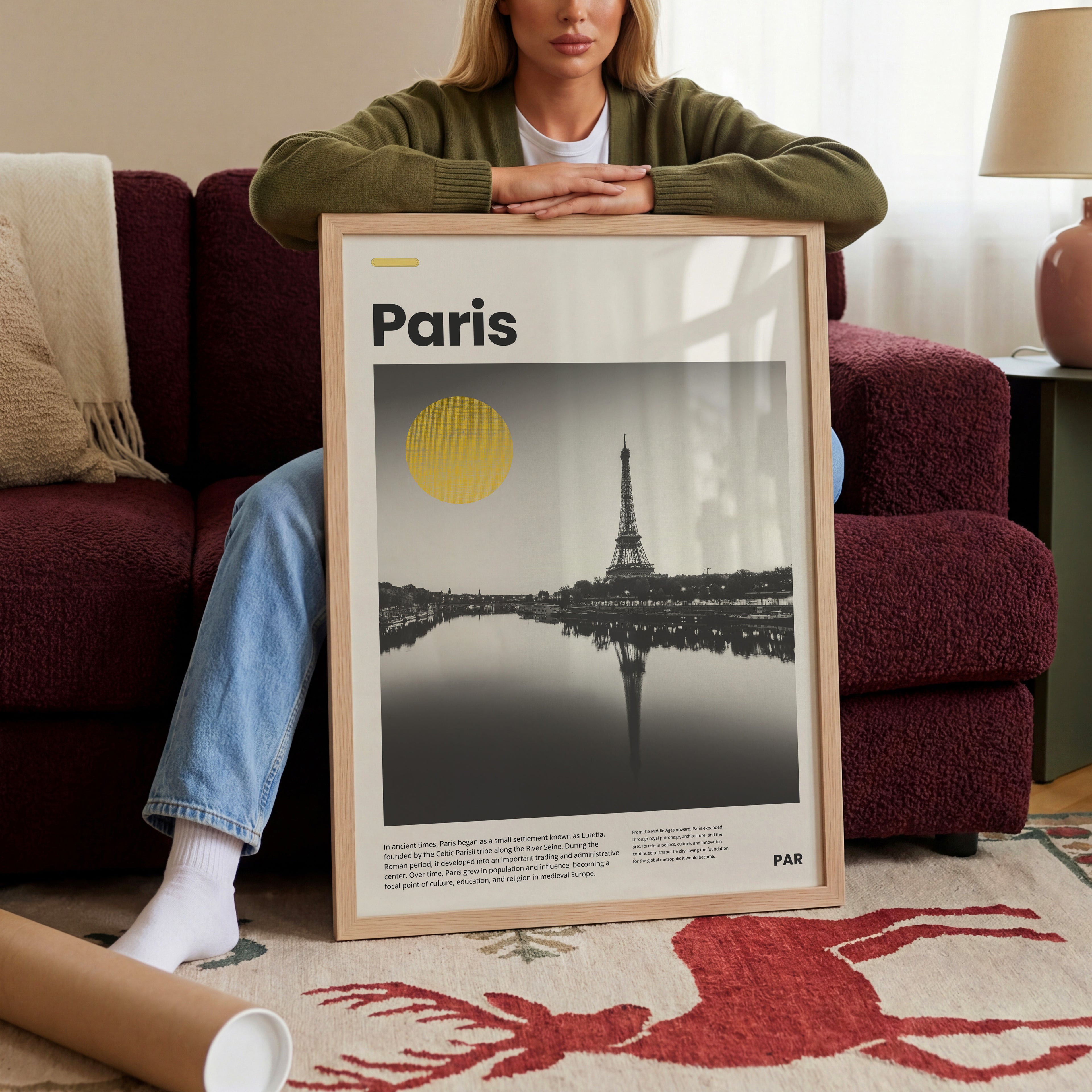 Paris Poster mit Eiffelturm in Schwarz-Weiß-Fotografie und modernem Editorial Design

Elegantes Paris Wandbild mit Blick auf den Eiffelturm und stilvollem Stadtmotiv

Französisches Reiseposter mit Eiffelturm als moderne Wanddeko für Wohnräume

Schwarz-Weiß Paris Poster mit ikonischer Architektur und urbanem Flair

Modernes Paris City Poster mit Eiffelturm und minimalistischer Gestaltung