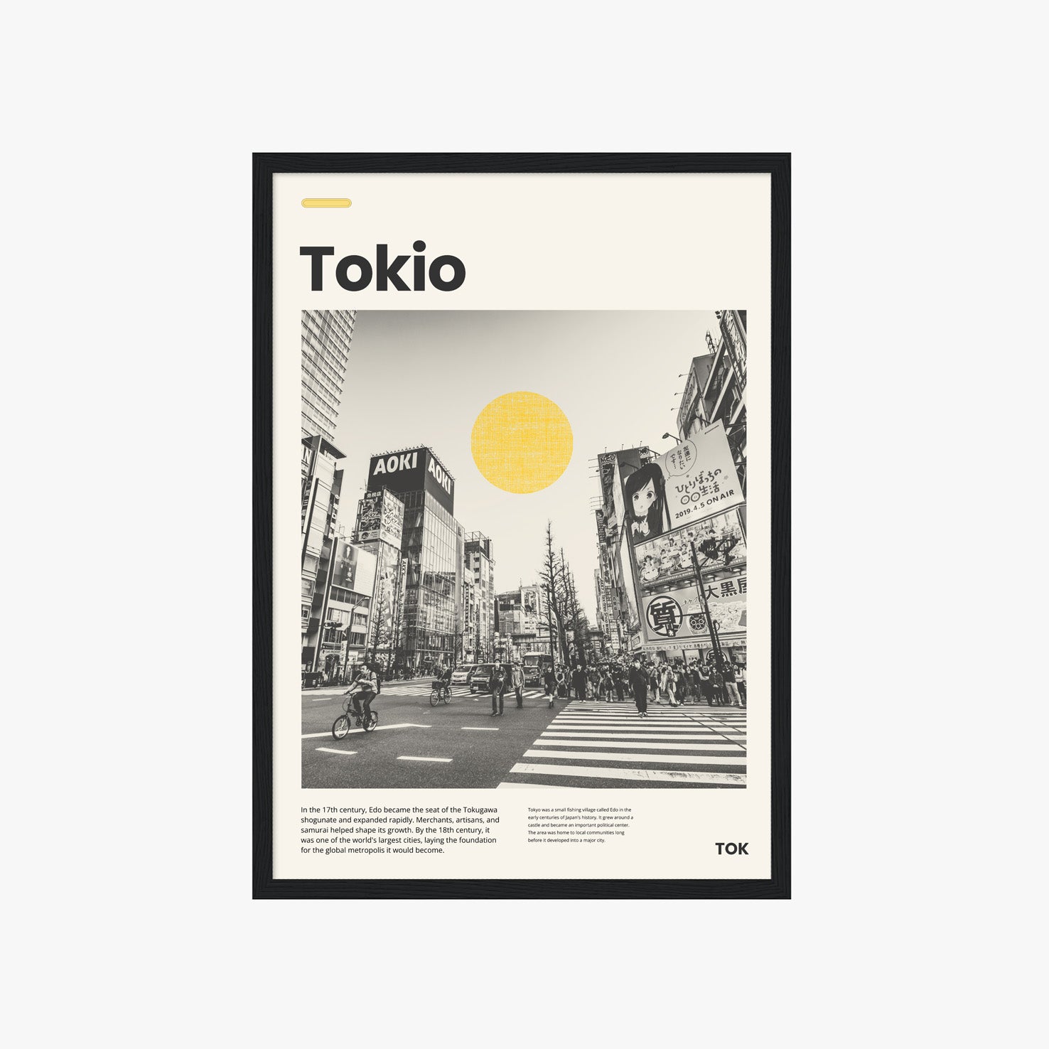 Modernes Tokio Poster mit urbaner Schwarz-Weiß-Fotografie und japanischem Stadtmotiv

Stilvolles Tokyo Wandbild im Editorial Design für Wohnzimmer und Büro