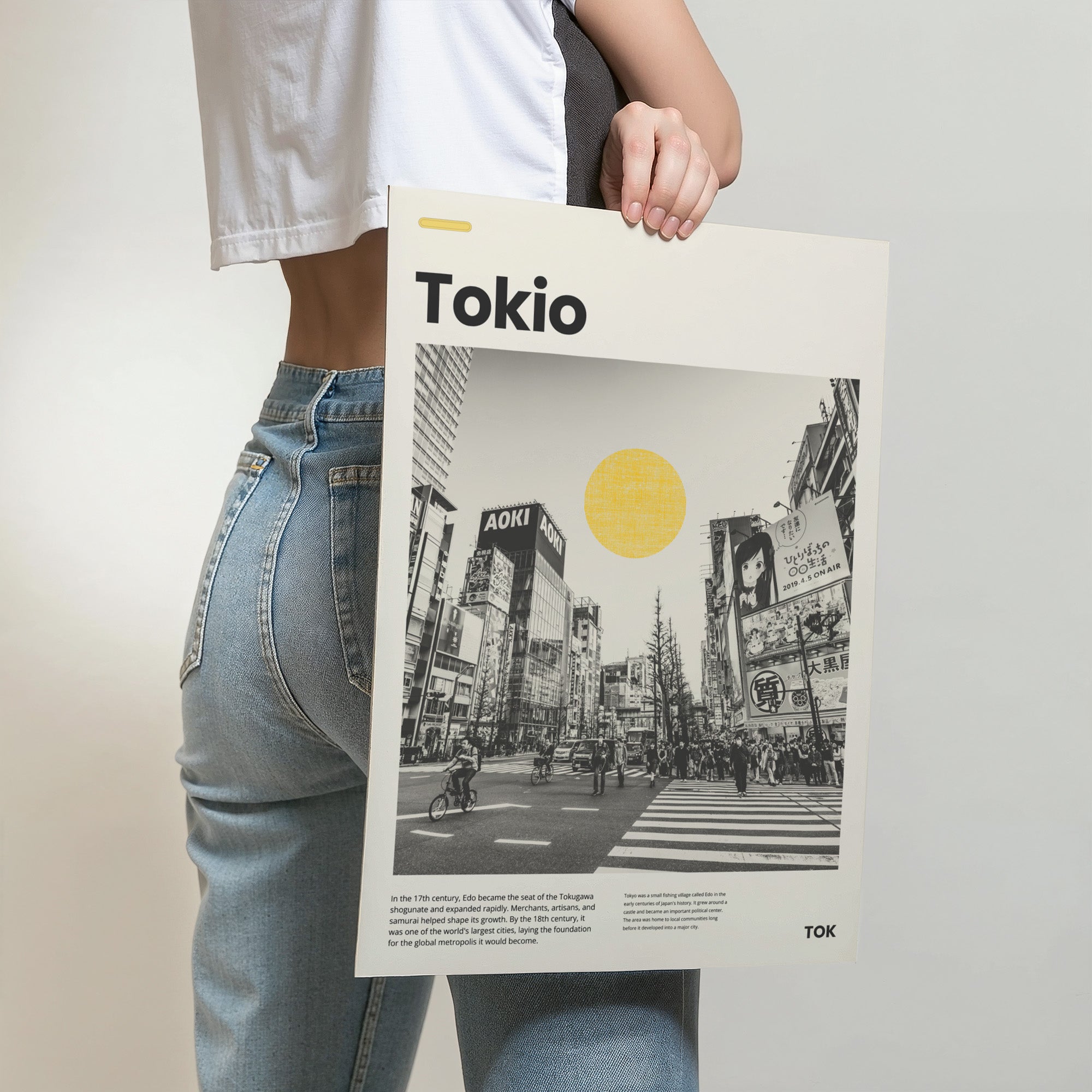Modernes Tokio Poster mit urbaner Schwarz-Weiß-Fotografie und japanischem Stadtmotiv

Stilvolles Tokyo Wandbild im Editorial Design für Wohnzimmer und Büro