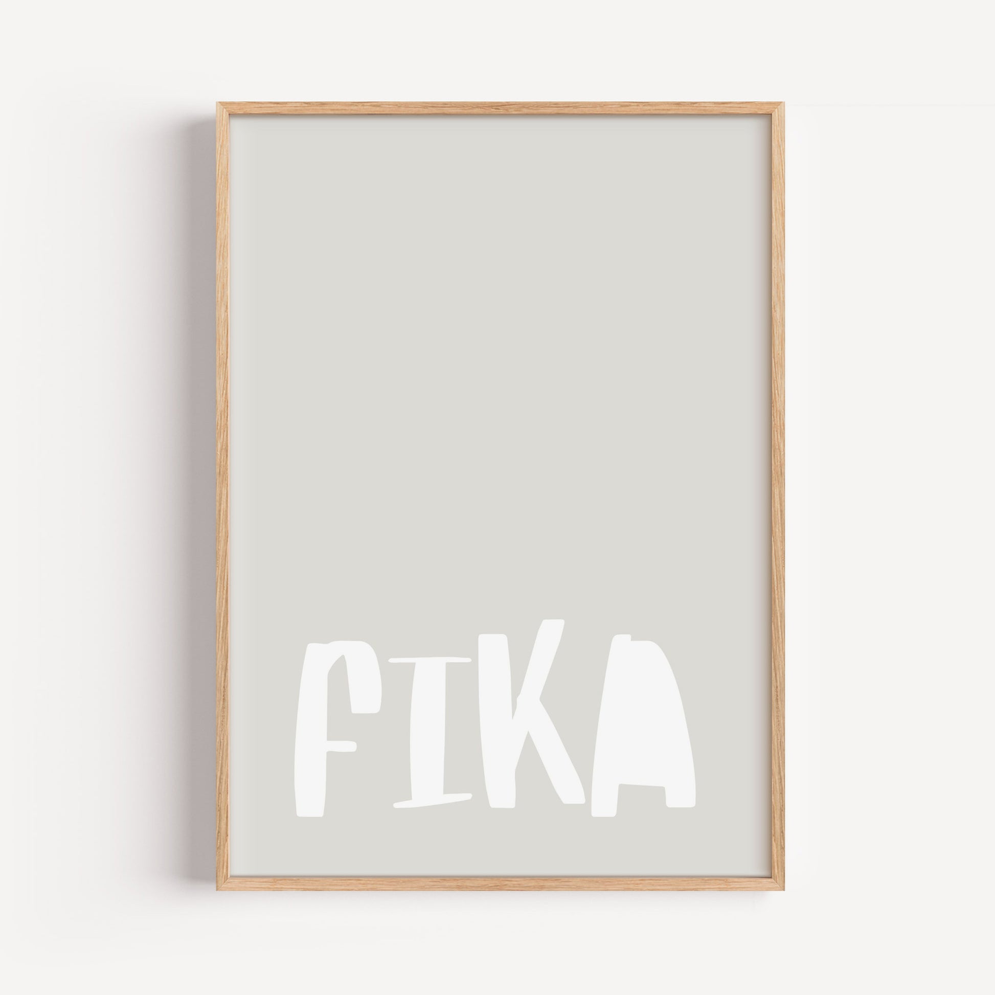Poster "FIKA" – Bold typography on a beige background. A creative piece for minimalist spaces with humor and style.