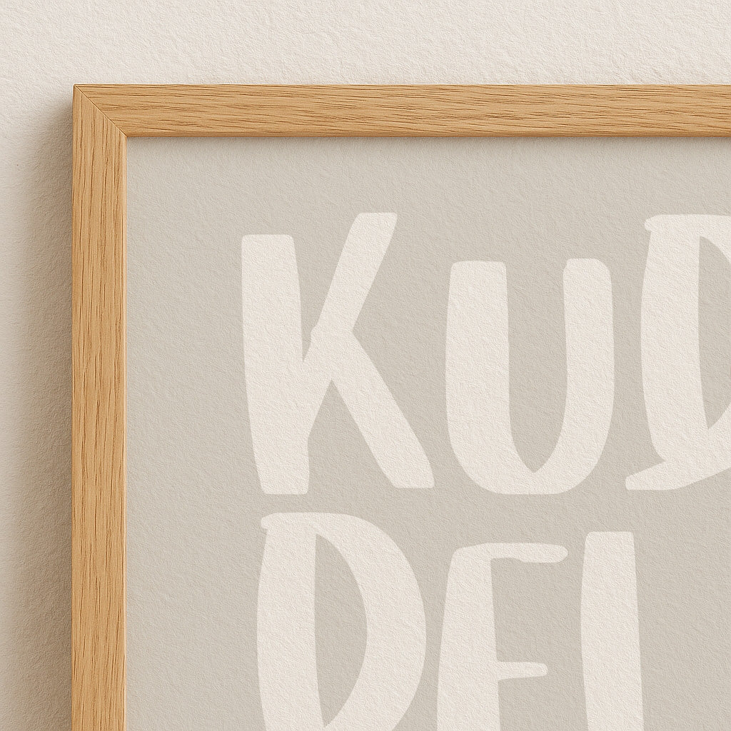Kuddelmuddel Poster | Typography Art Print | Minimalist Wall Art | Funny Quote Print | Modern & Creative