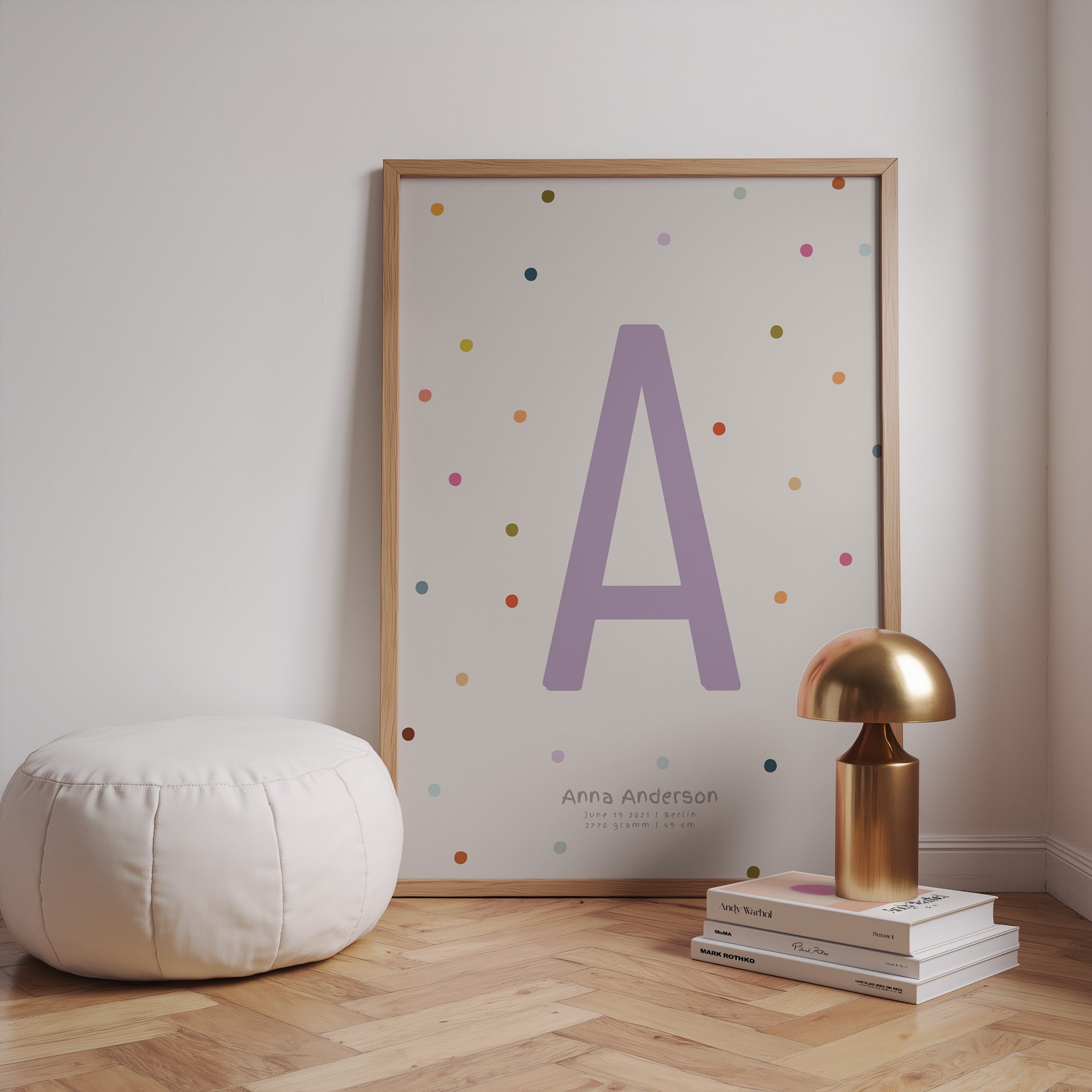 PERSONALISIERTES BUCHSTABEN POSTER FÜR MÄDCHEN