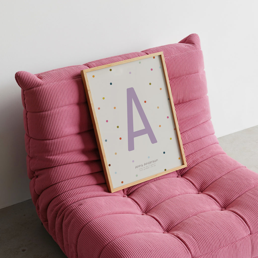 PERSONALISIERTES BUCHSTABEN POSTER FÜR MÄDCHEN