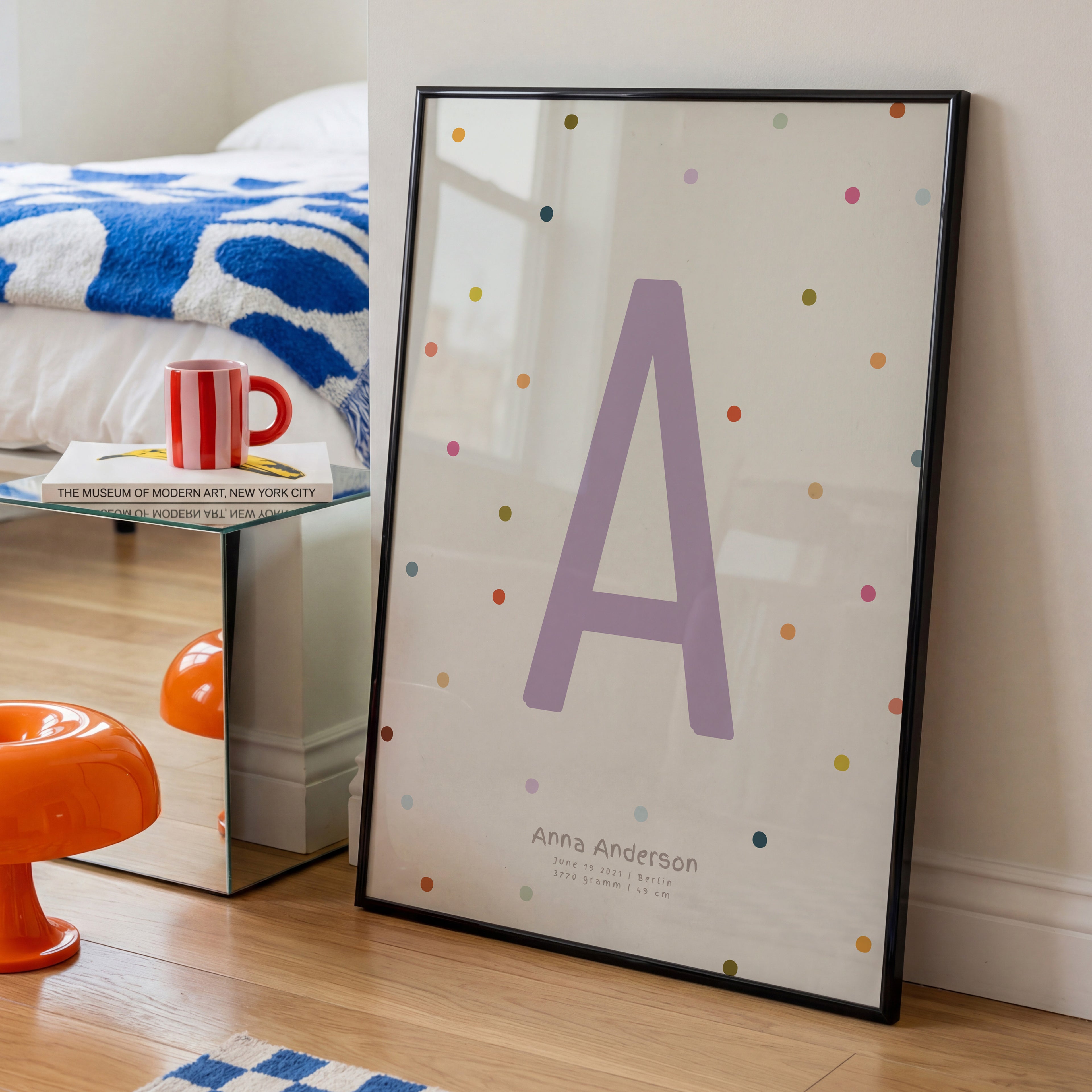 PERSONALISIERTES BUCHSTABEN POSTER FÜR MÄDCHEN