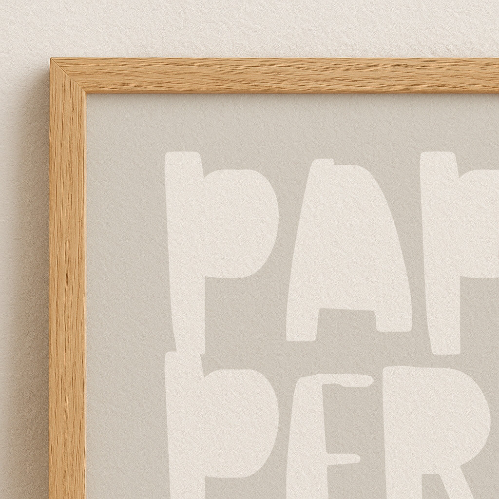 PAPPERLAPAPP Poster | Bold typography on a beige background. A creative statement piece for minimalist spaces with humor and style.
