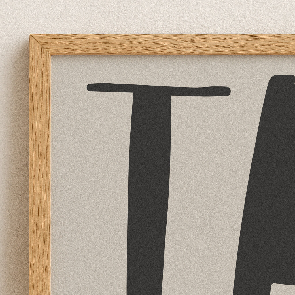 Tach Poster | Bold typography on a white OR grey typo - minimalist poster with the vibe of Hamburg, finished with a fine grain texture.