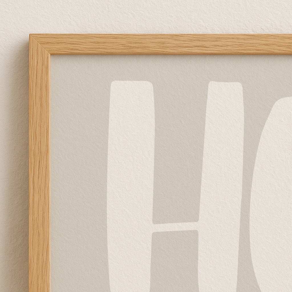 Oh Hi Poster | Bold typography on a beige background. A creative calm off white piece for minimalist spaces with positive vibes and style.