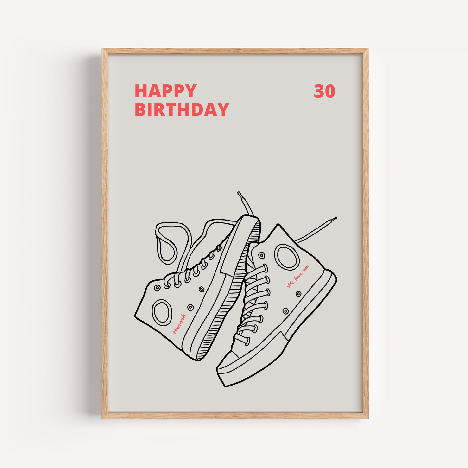 Chucks Personalisiert Poster | Chuck Sneakers Print | Custom Name & Message | Gift for Him/Her | Unique Wall Art for Birthday | Download