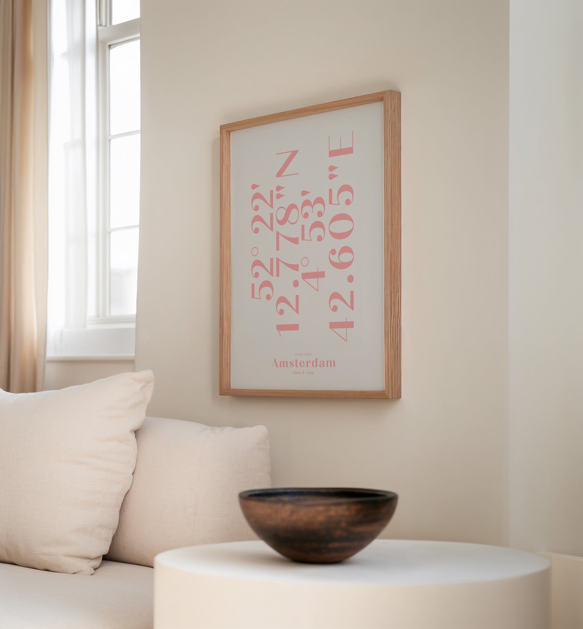 Pink Koordinaten Poster
