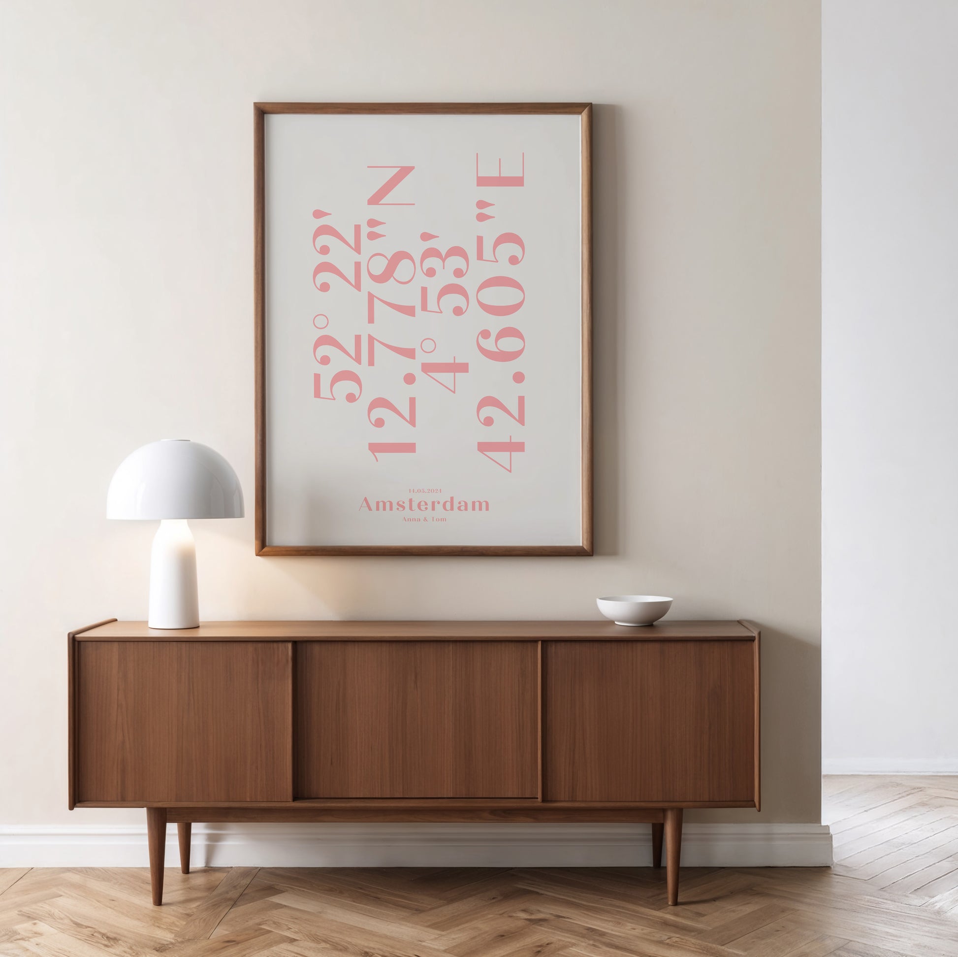 Pink Koordinaten Poster