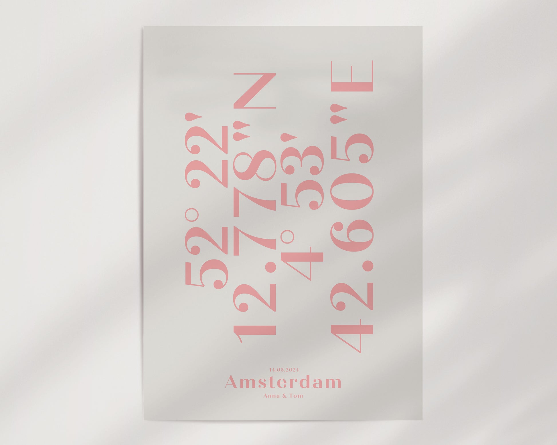Pink Koordinaten Poster