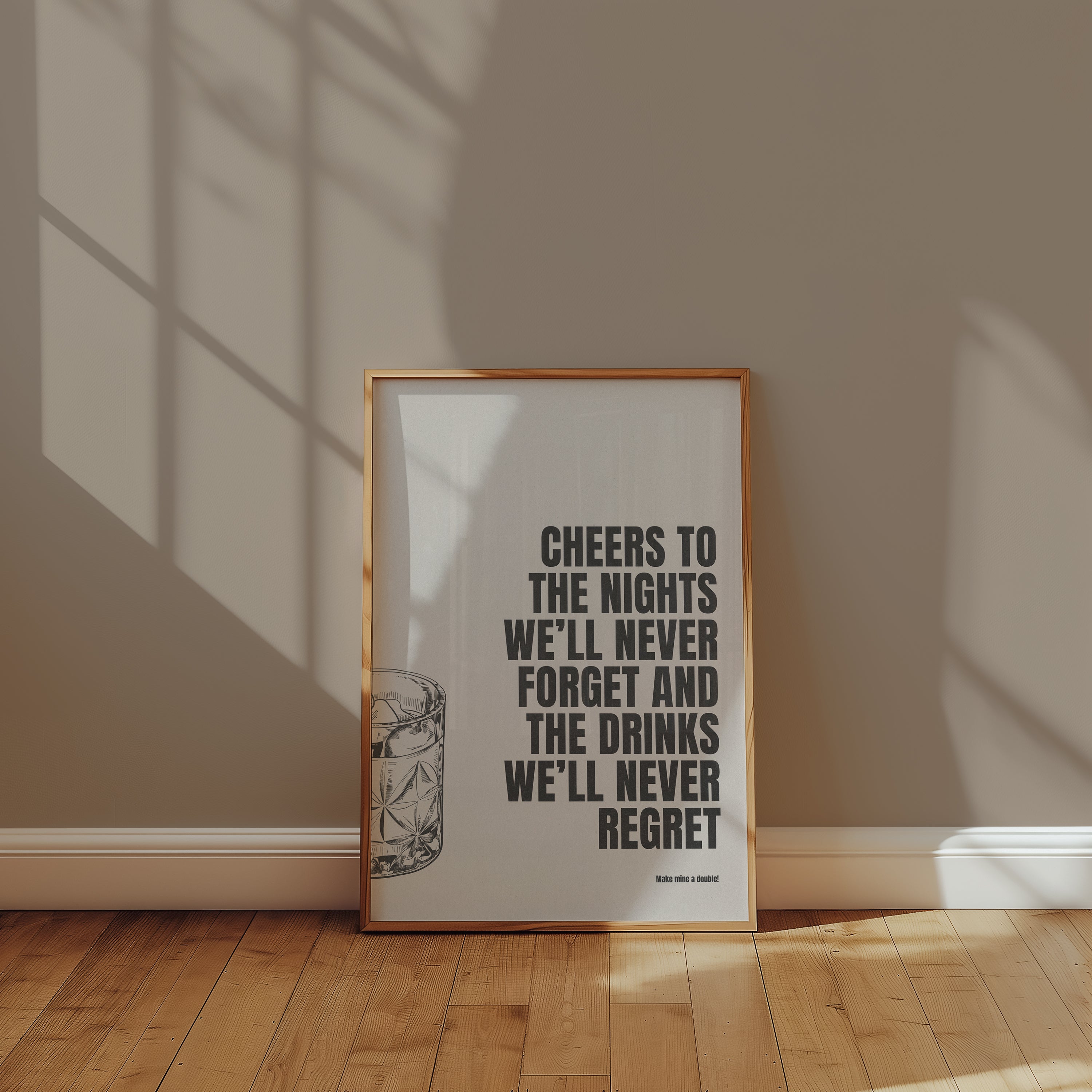 Hochwertiger Kunstdruck Poster mit klarer schwarzer Schrift und minimalistischer Gestaltung