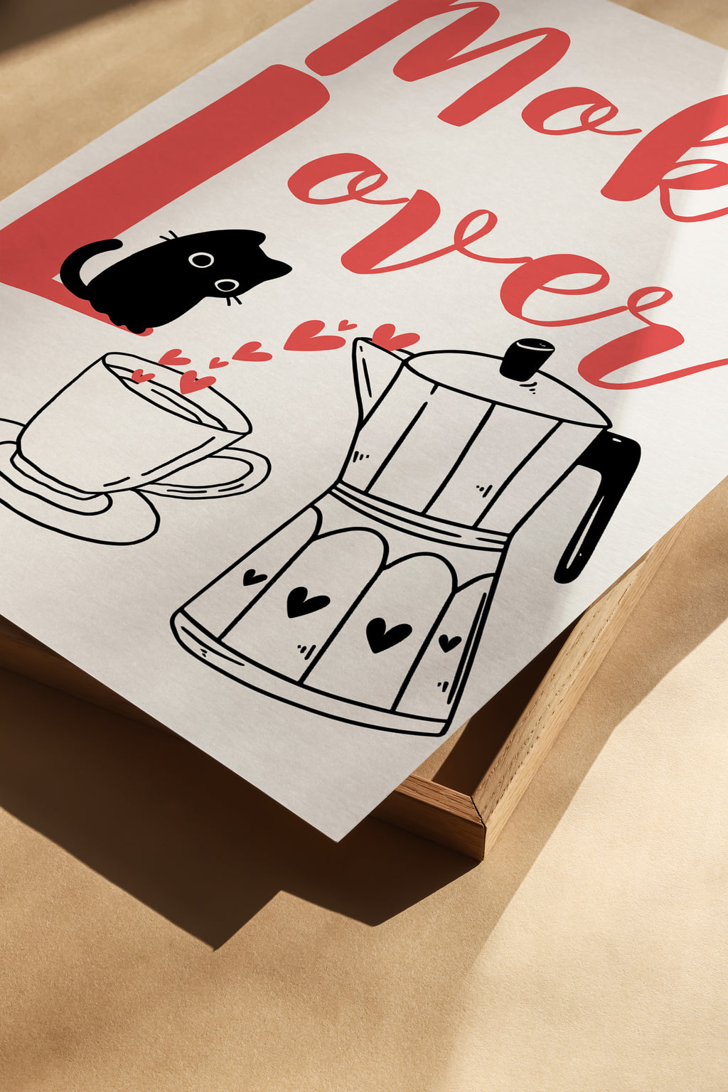 Minimalistisches Küchenposter mit Kaffee Motiv und moderner Typografie