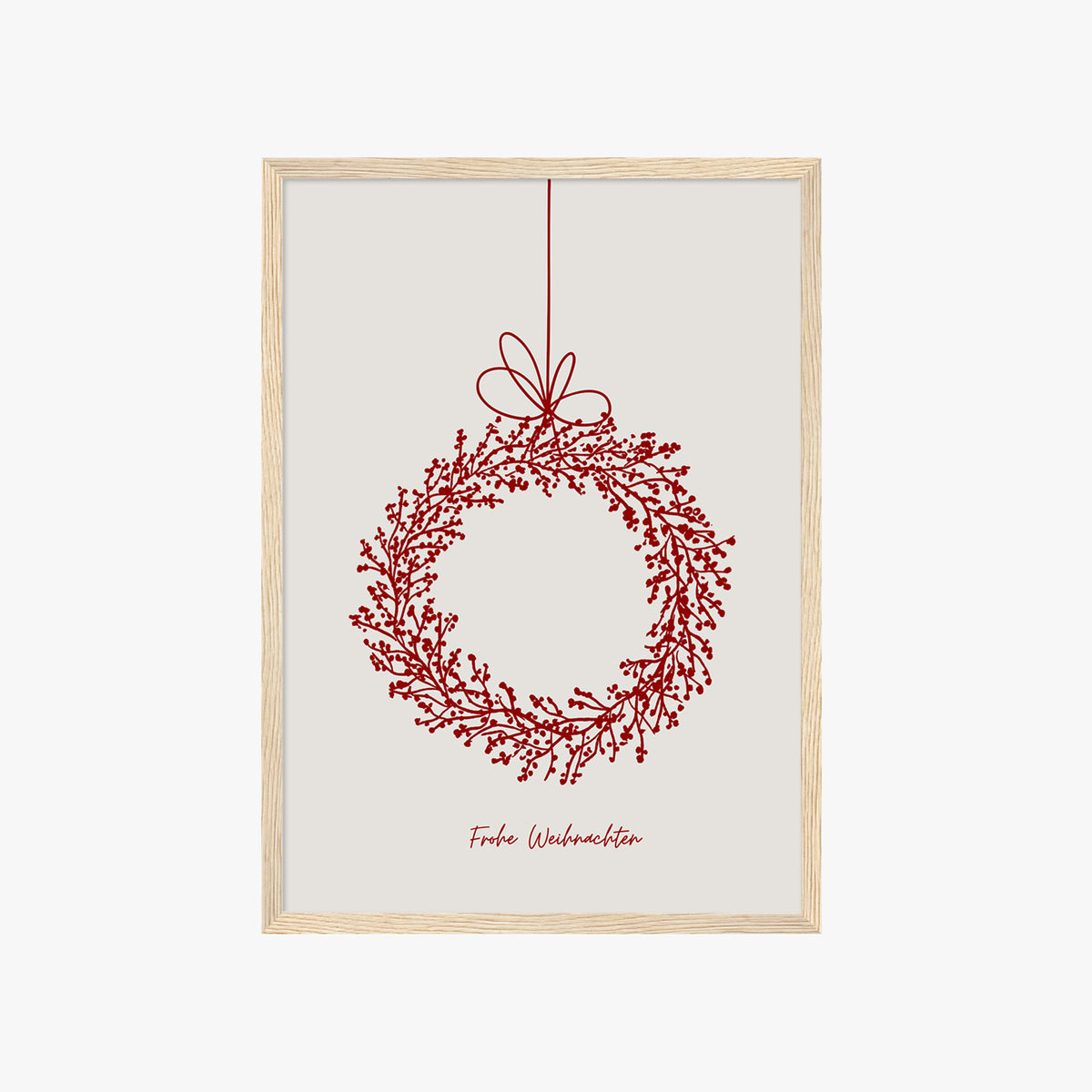 FROHE WEIHNACHTEN KRANZ POSTER – FESTLICHES WANDBILD & MODERNE KUNST