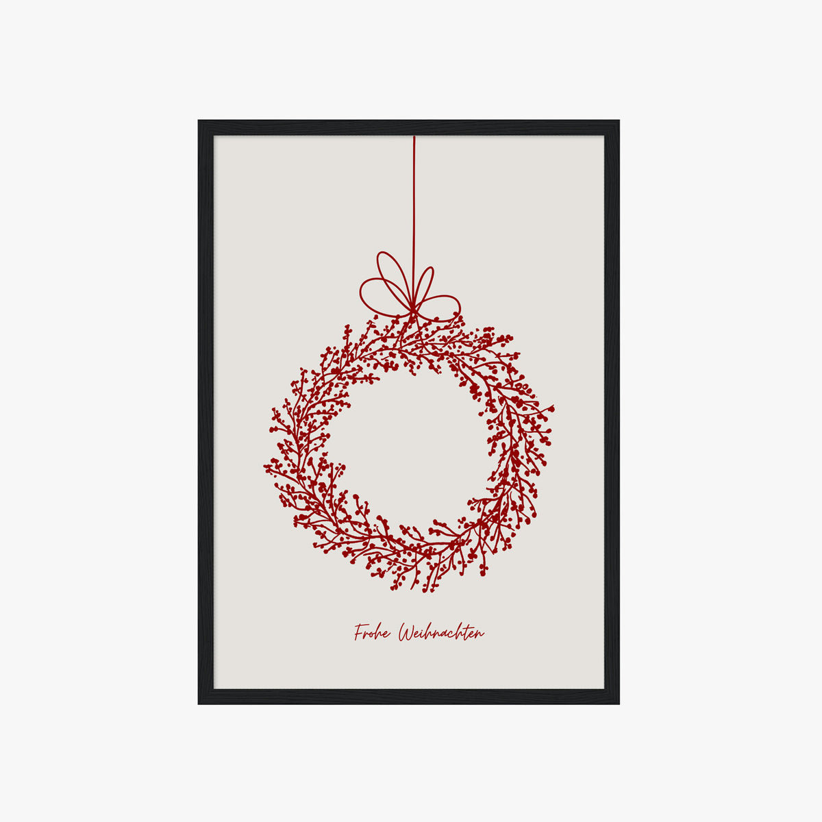 FROHE WEIHNACHTEN KRANZ POSTER – FESTLICHES WANDBILD & MODERNE KUNST