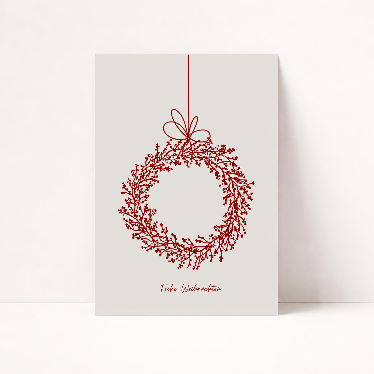 FROHE WEIHNACHTEN KRANZ POSTER – FESTLICHES WANDBILD & MODERNE KUNST