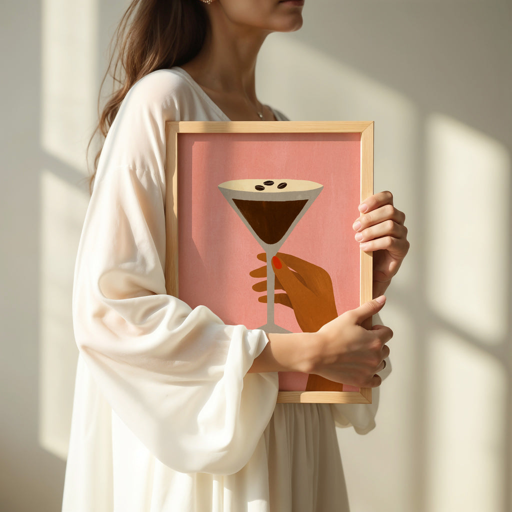 Ästhetisches Kaffee Cocktail Wandbild für Küche, Bar oder Wohnzimmer