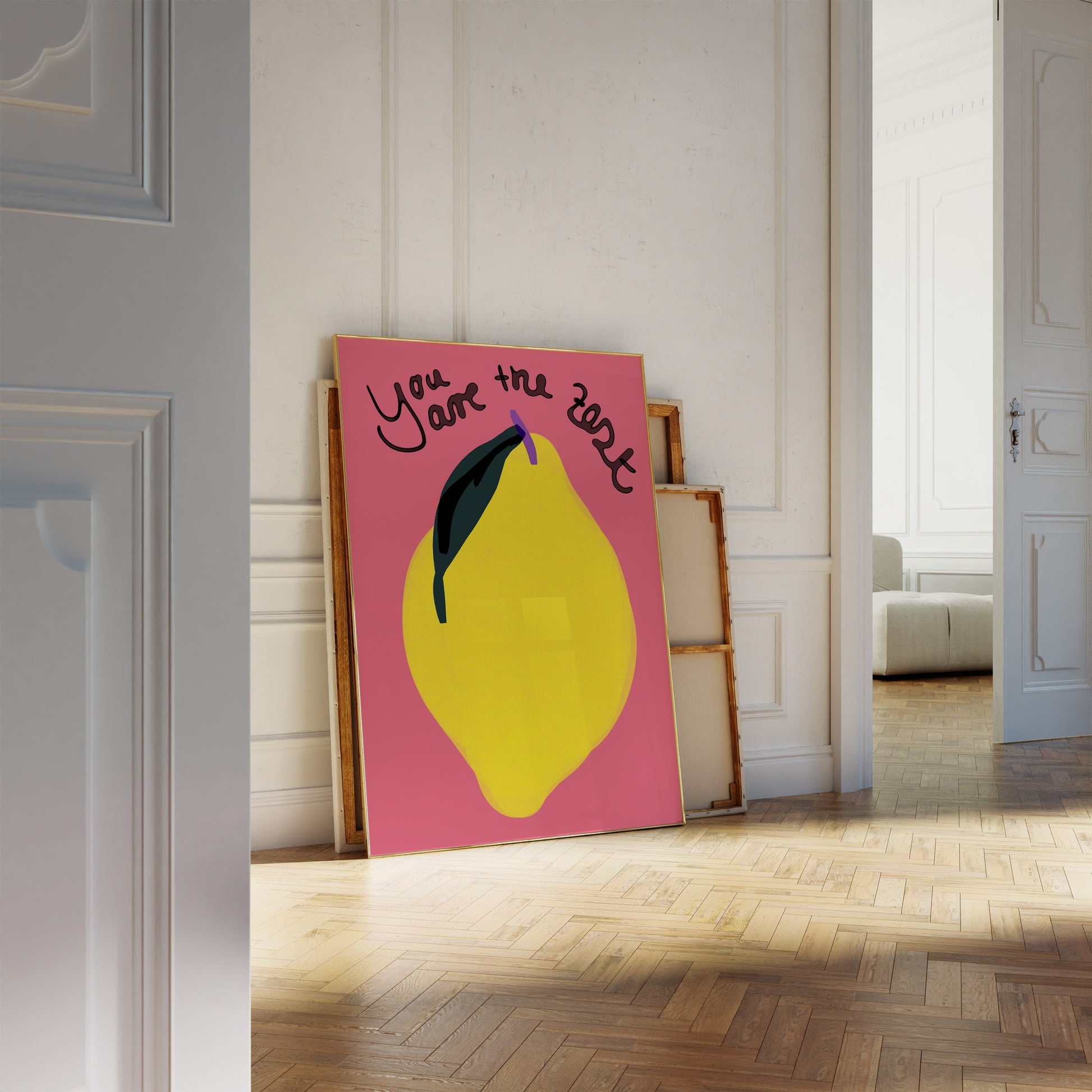 Zitronen Kunst Print | You Are the Zest Poster | Küchen Wanddeko, Wortspiel Deko | Geschenk für Freunde, Foodies | Fröhlich, Farbenfroh