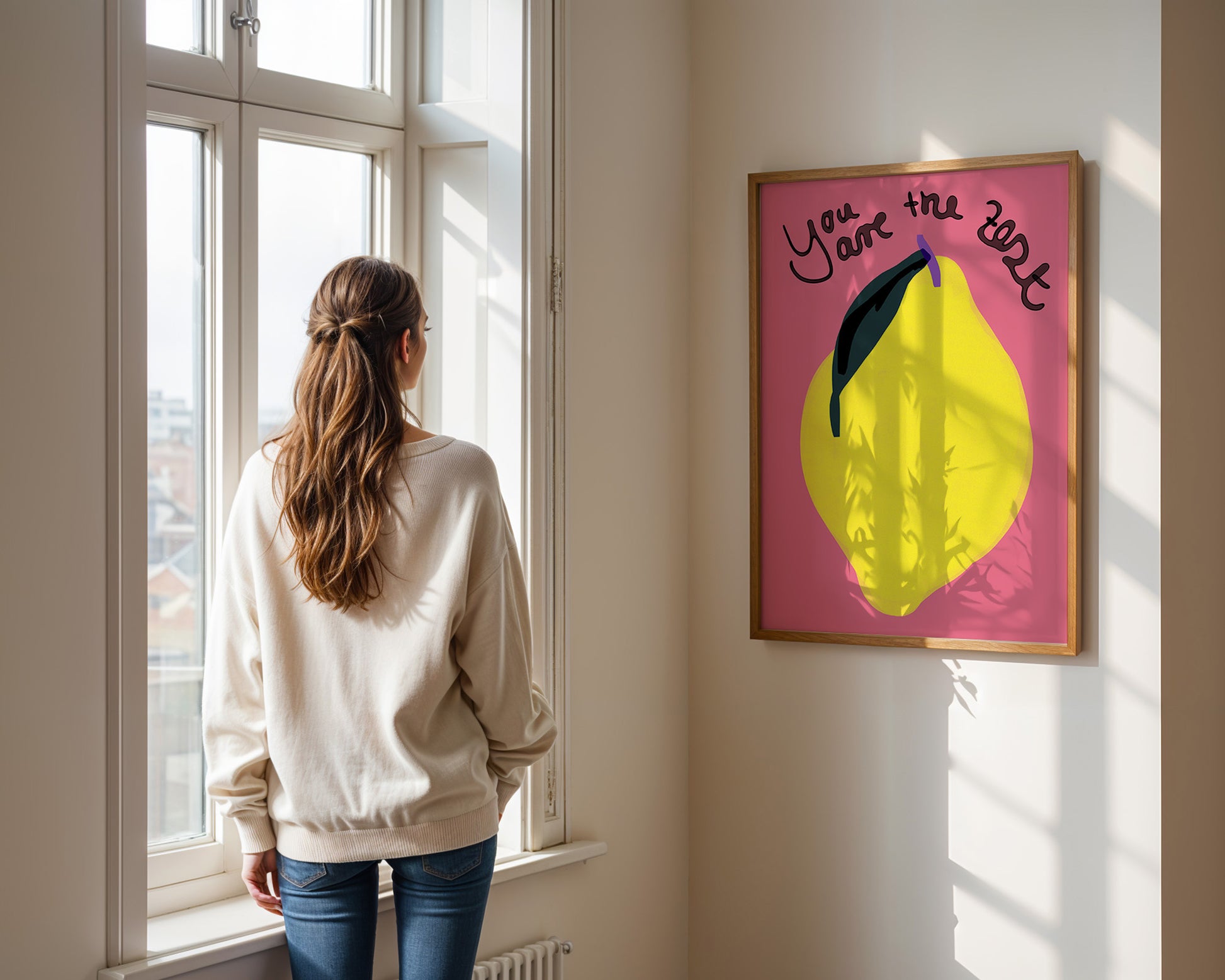 Zitronen Kunst Print | You Are the Zest Poster | Küchen Wanddeko, Wortspiel Deko | Geschenk für Freunde, Foodies | Fröhlich, Farbenfroh