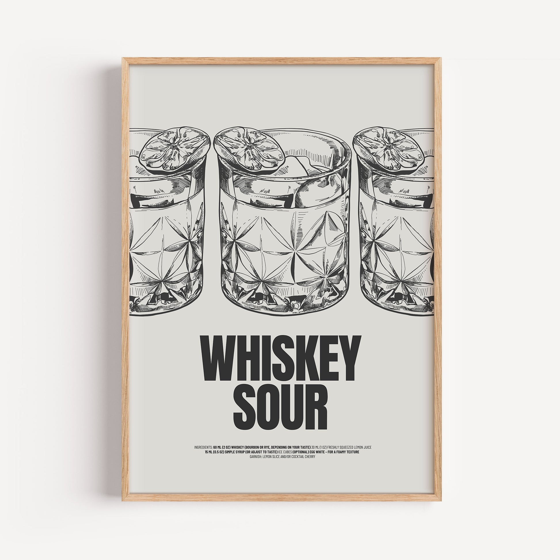Whiskey Sour Poster – Retro Wandbild & Moderne Kunst für Küche, Wohnzimmer & Bar