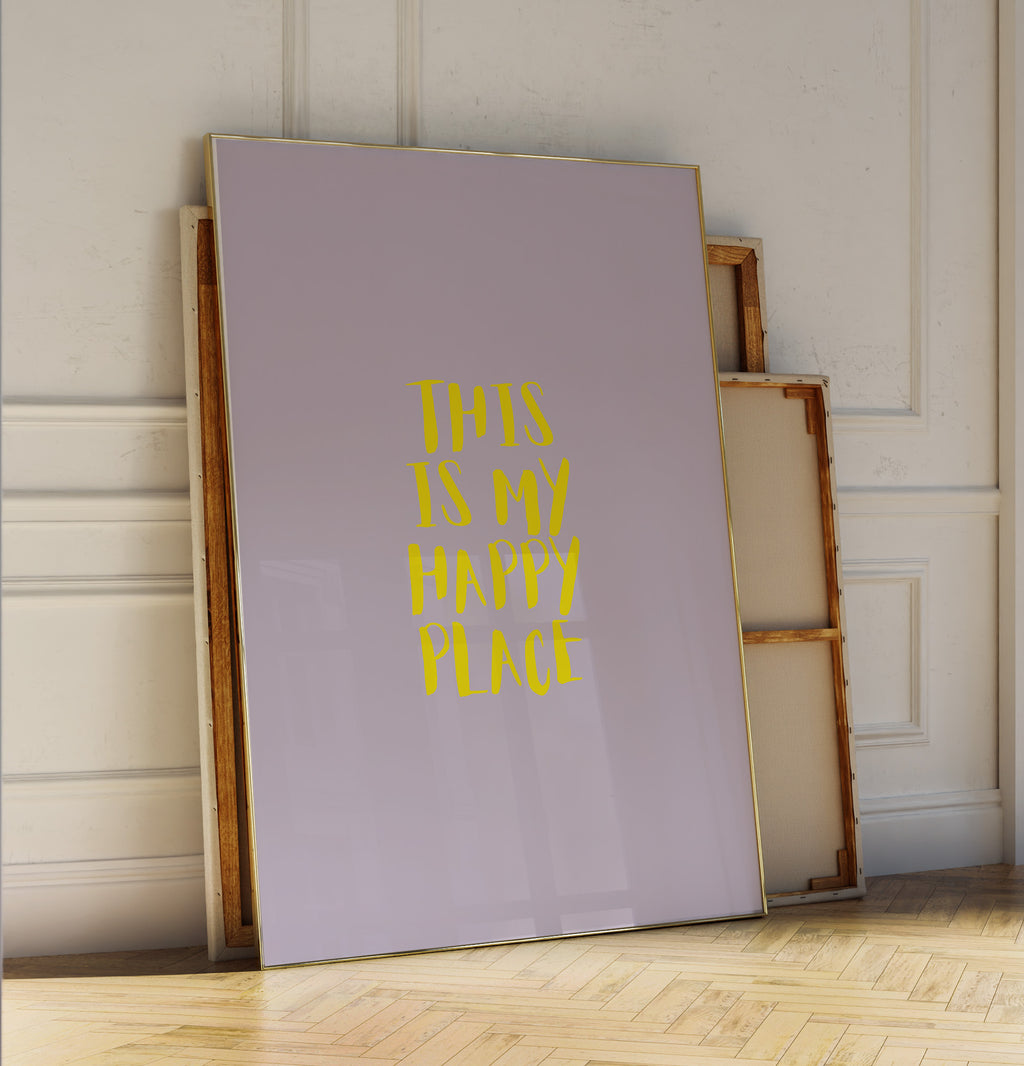 Modernes Quote Poster mit gelber Typografie – skandinavische Wanddeko mit positiver Botschaft