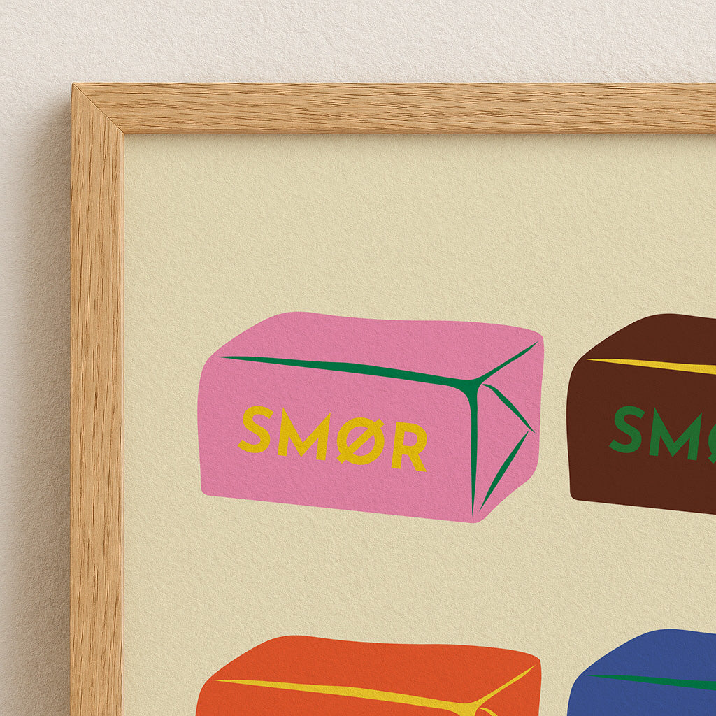 Smør Poster – Retro Wandbild & Moderne Kunst für Küche, Wohnzimmer & Büro