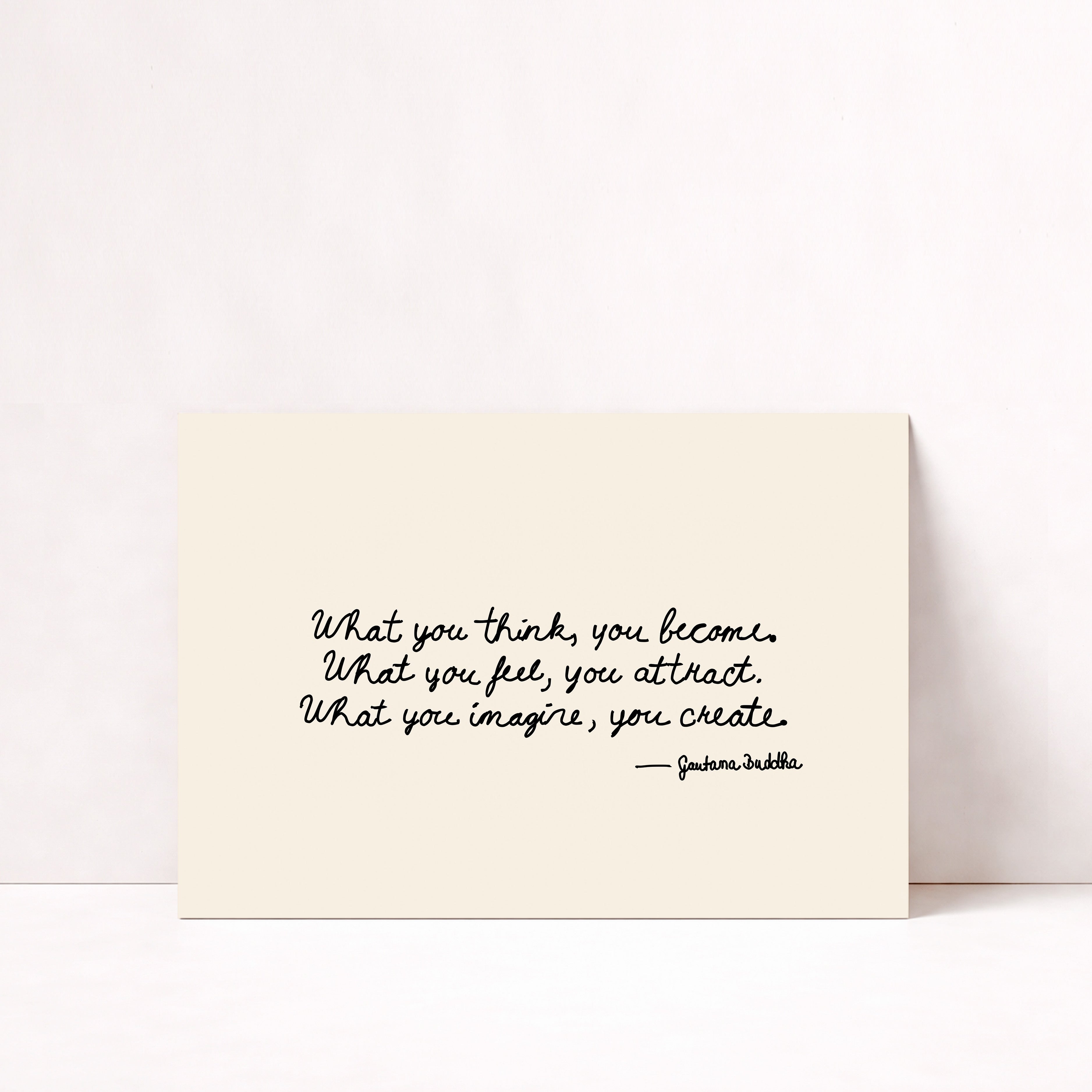 Minimalistisches Quote Poster mit Buddha Zitat im skandinavischen Stil für modernes Wohnzimmer