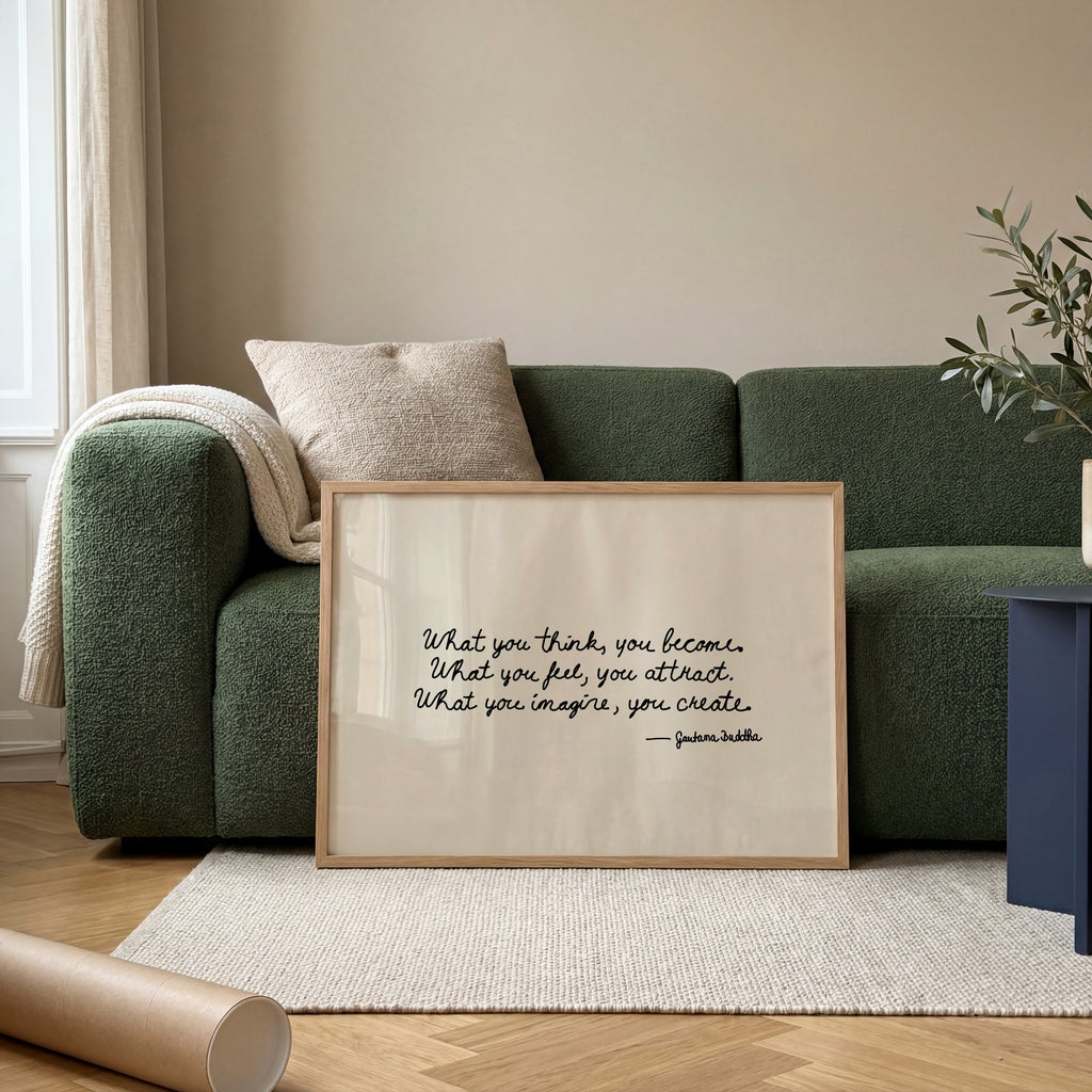 Moderne Motivation Wanddeko mit spirituellem Zitat für Schlafzimmer oder Büro