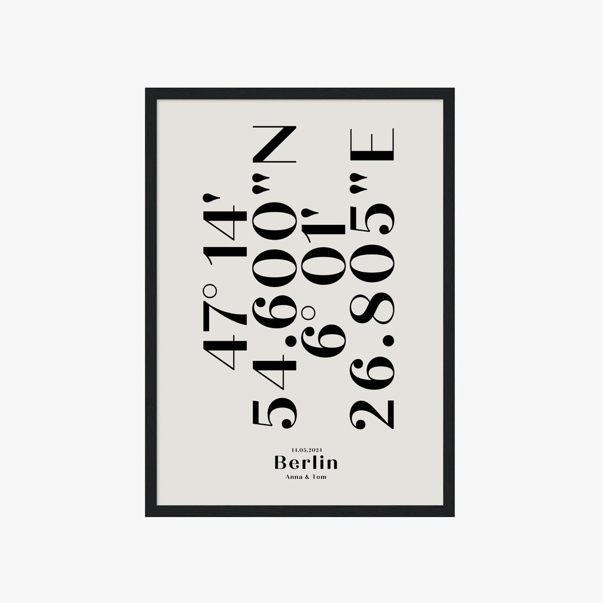 PERSONALISIERTES KOORDINATEN & DATUM POSTER