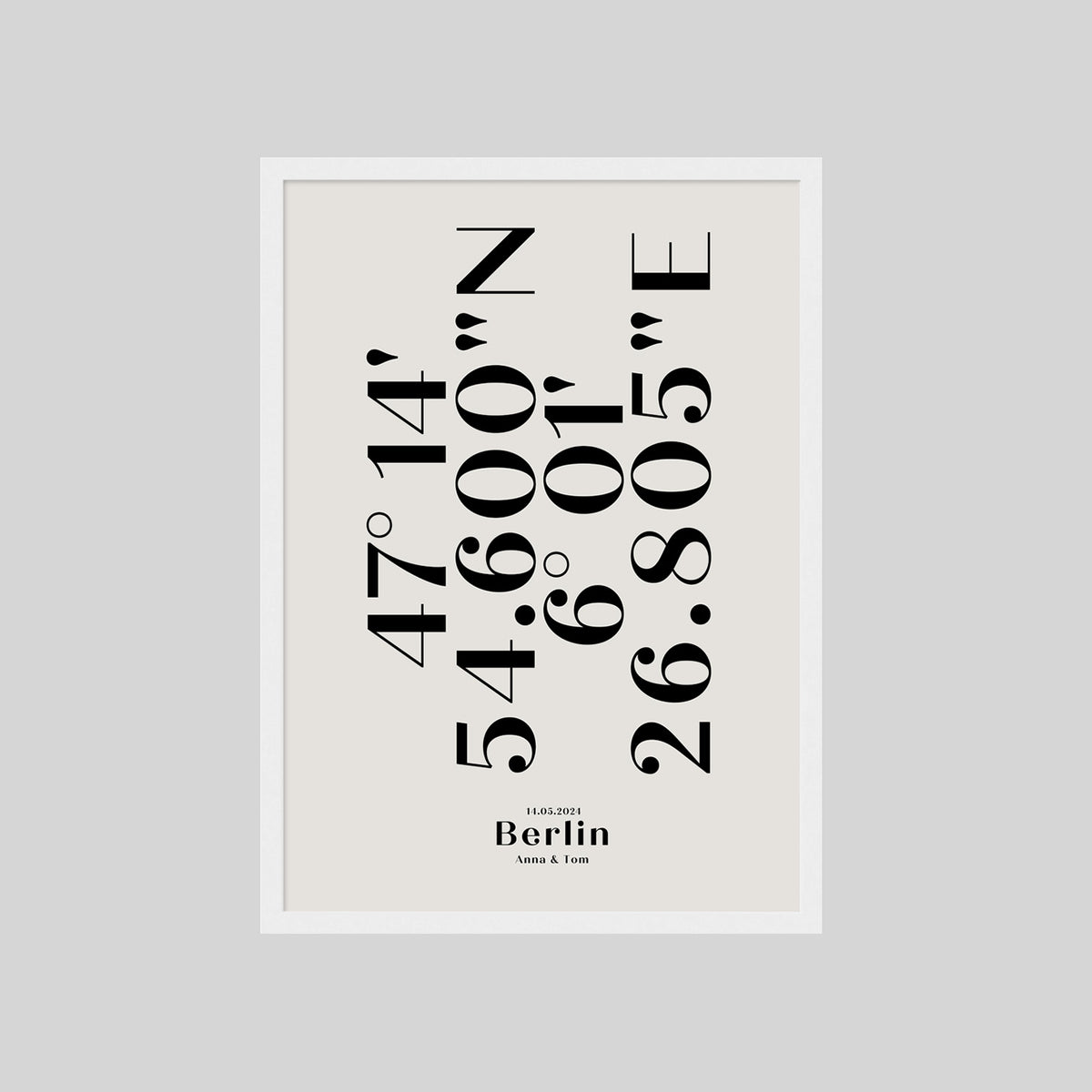PERSONALISIERTES KOORDINATEN & DATUM POSTER