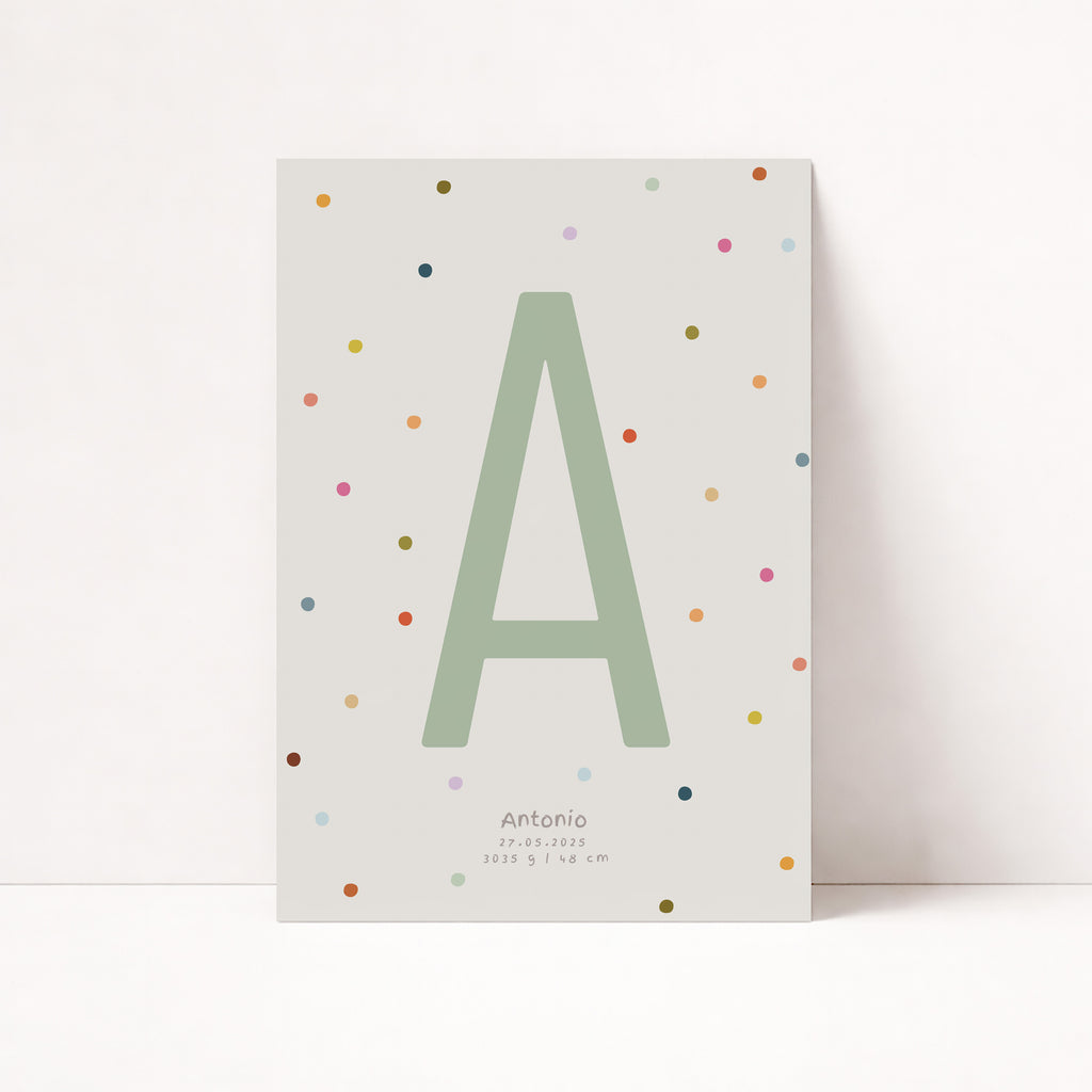 PERSONALISIERTES BUCHSTABEN POSTER FÜR JUNGEN
